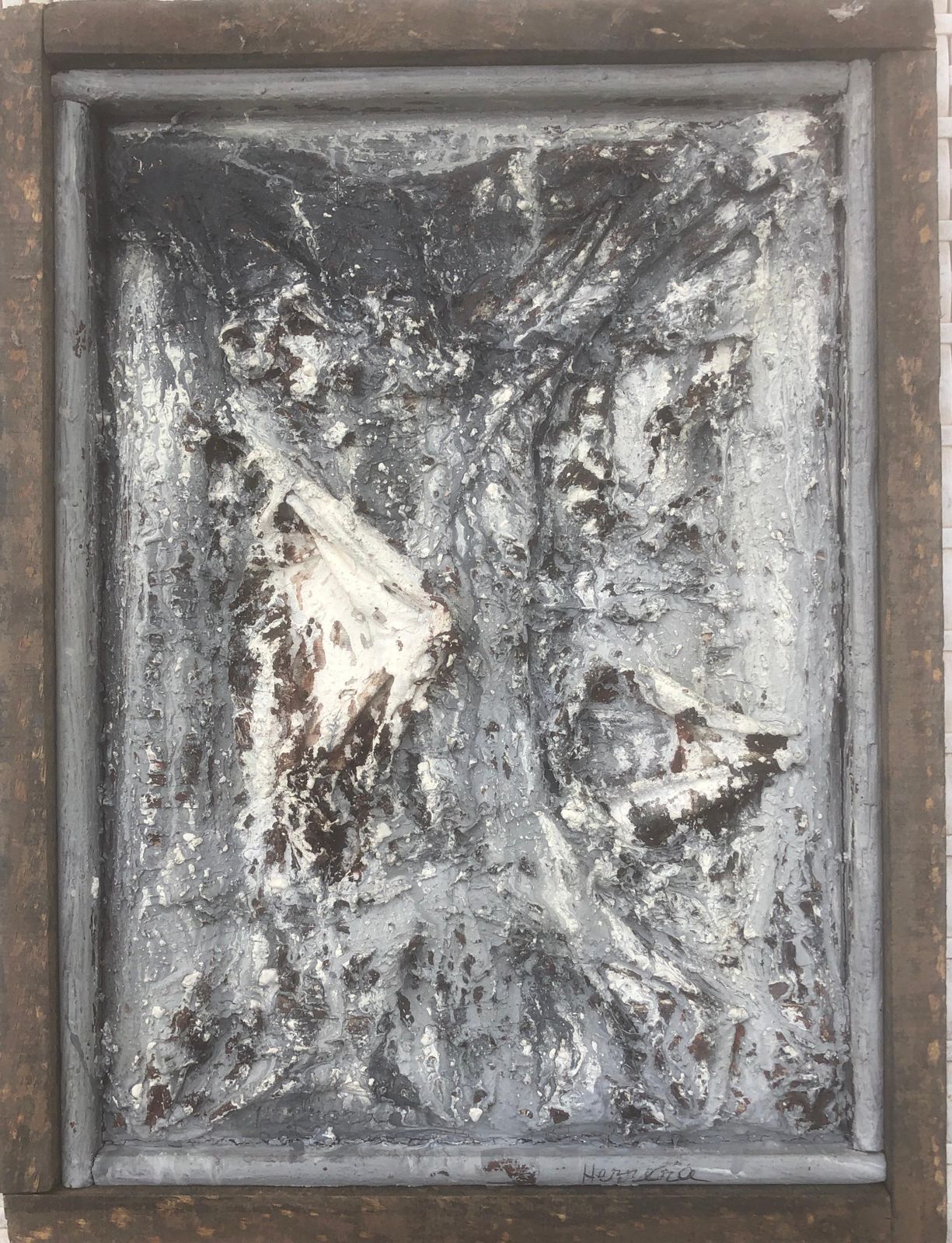Jose Antonio Herrera Alcazar Material Abstract Oil And Collage Painting 2014 photo furniture