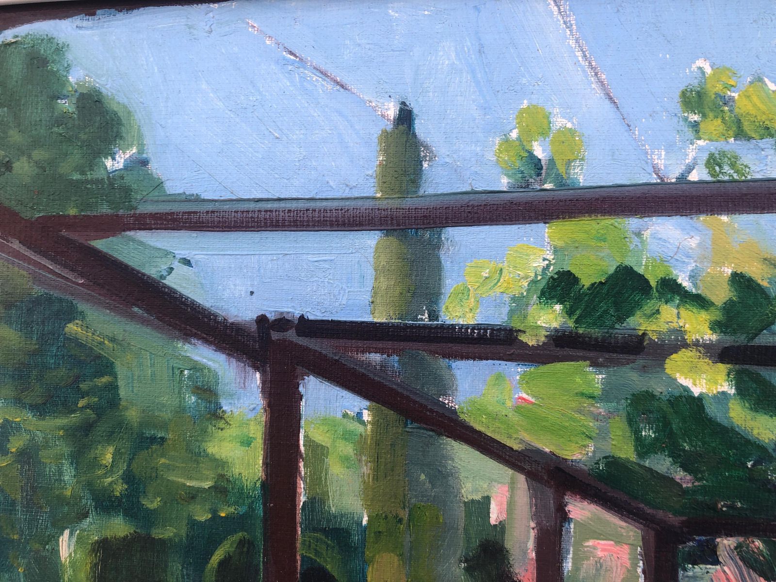 Rafael Duran Benet Light Through Pergolas Mediterranean Landscape Oil Painting C.1980 photo buy