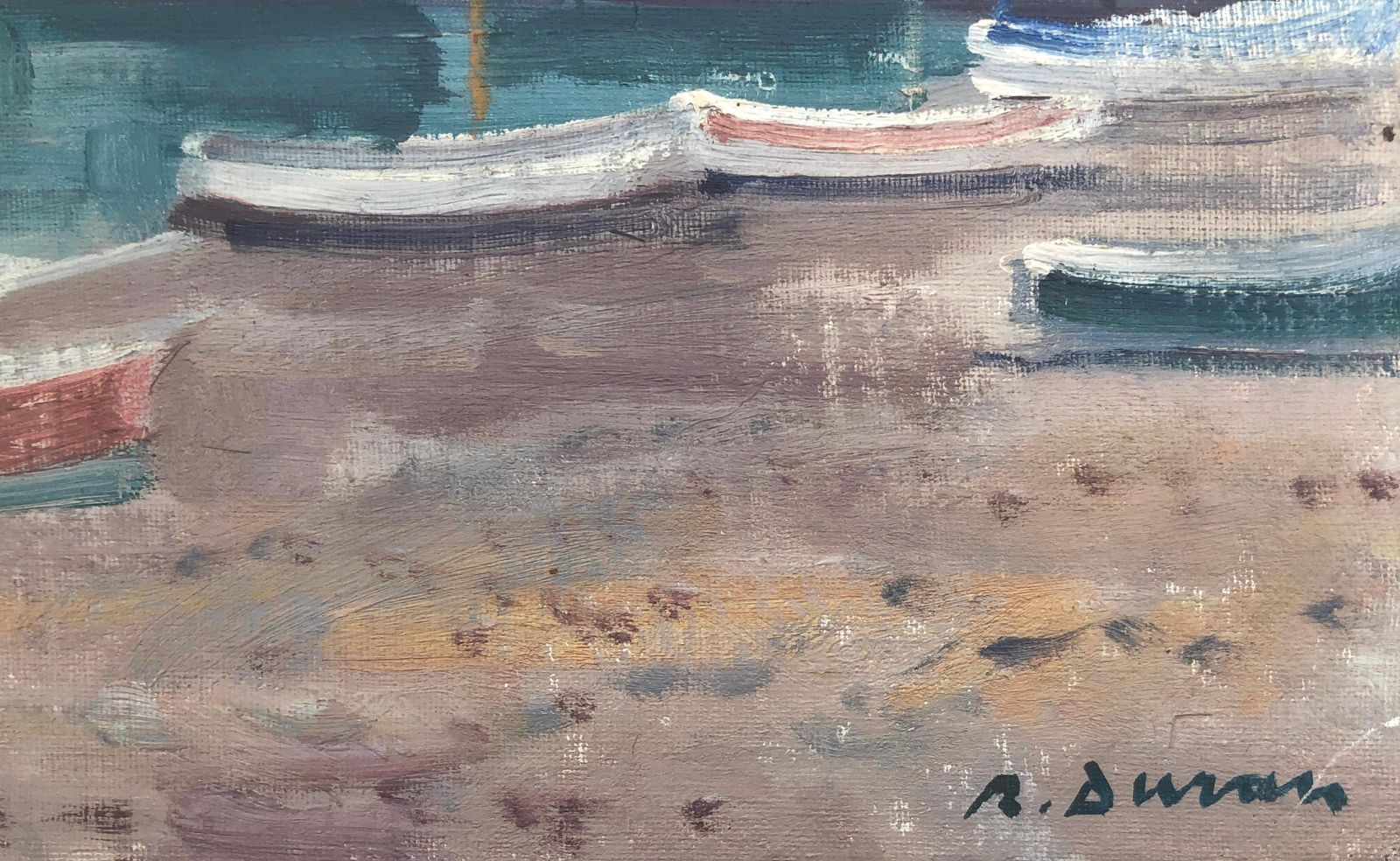 Rafael Duran Benet Cadaques Spain Oil Painting Spanish Mediterranean Seascape C.1990 photo furniture