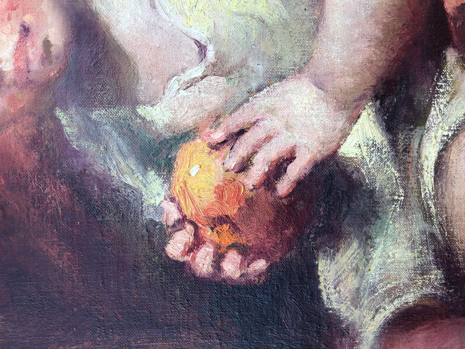 Rosendo González Carbonell – Olieverfschilderij 'Moeder En Kind', Ca. Jaren 1960 photo Kunst