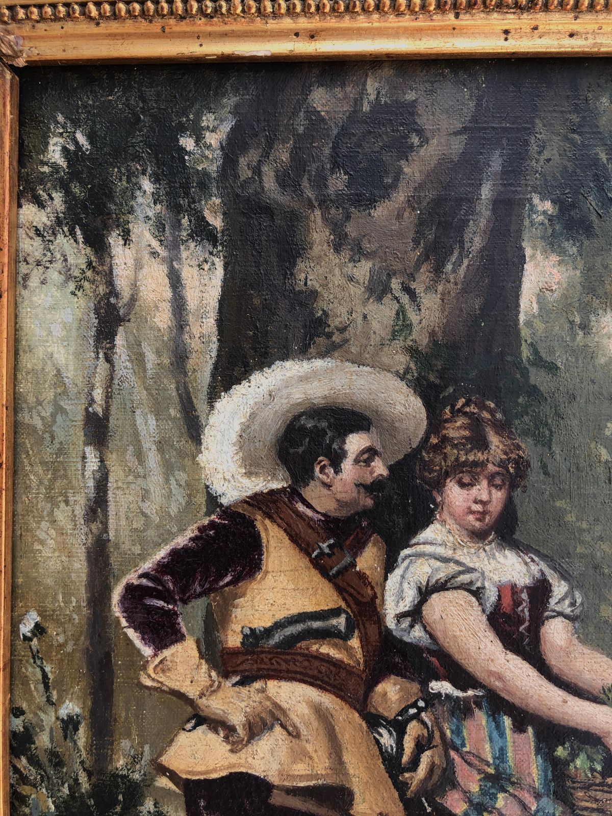 Unknown Courtship In The Forest French Romantic School XIX Century Oil On Canvas C.1880 photo 800.0