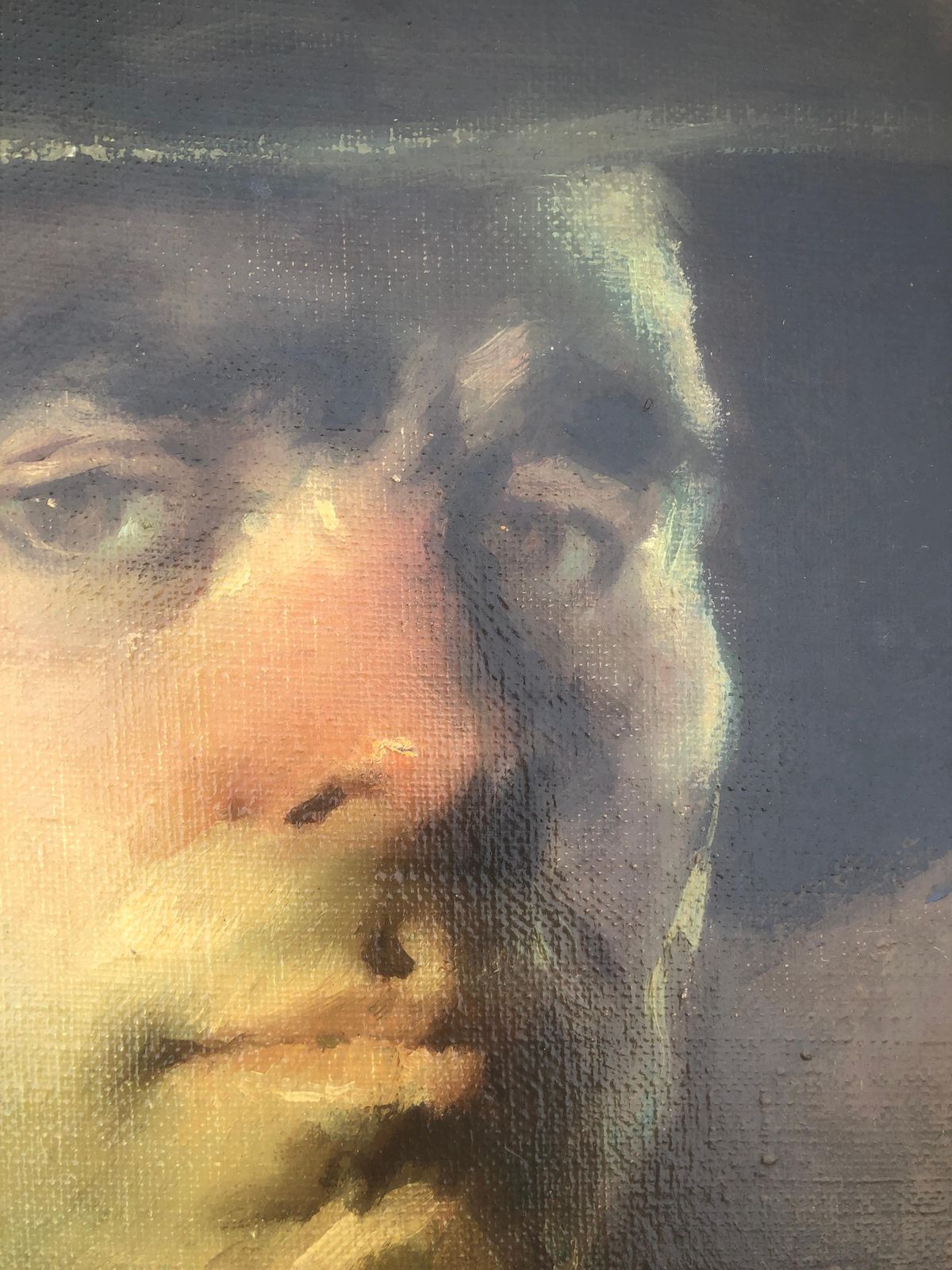 Jose Puyet Goyesque Man Oil On Canvas Painting Portrait C.1980 photo buy