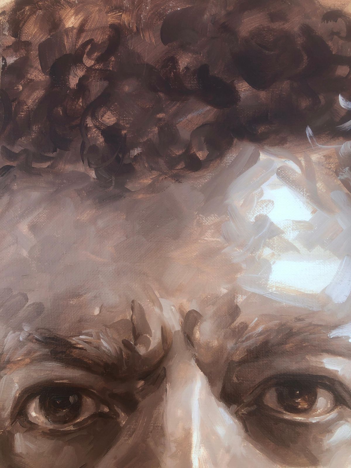 Lluis Ribas Self Portrait Oil On Canvas Painting C.2000 photo buy