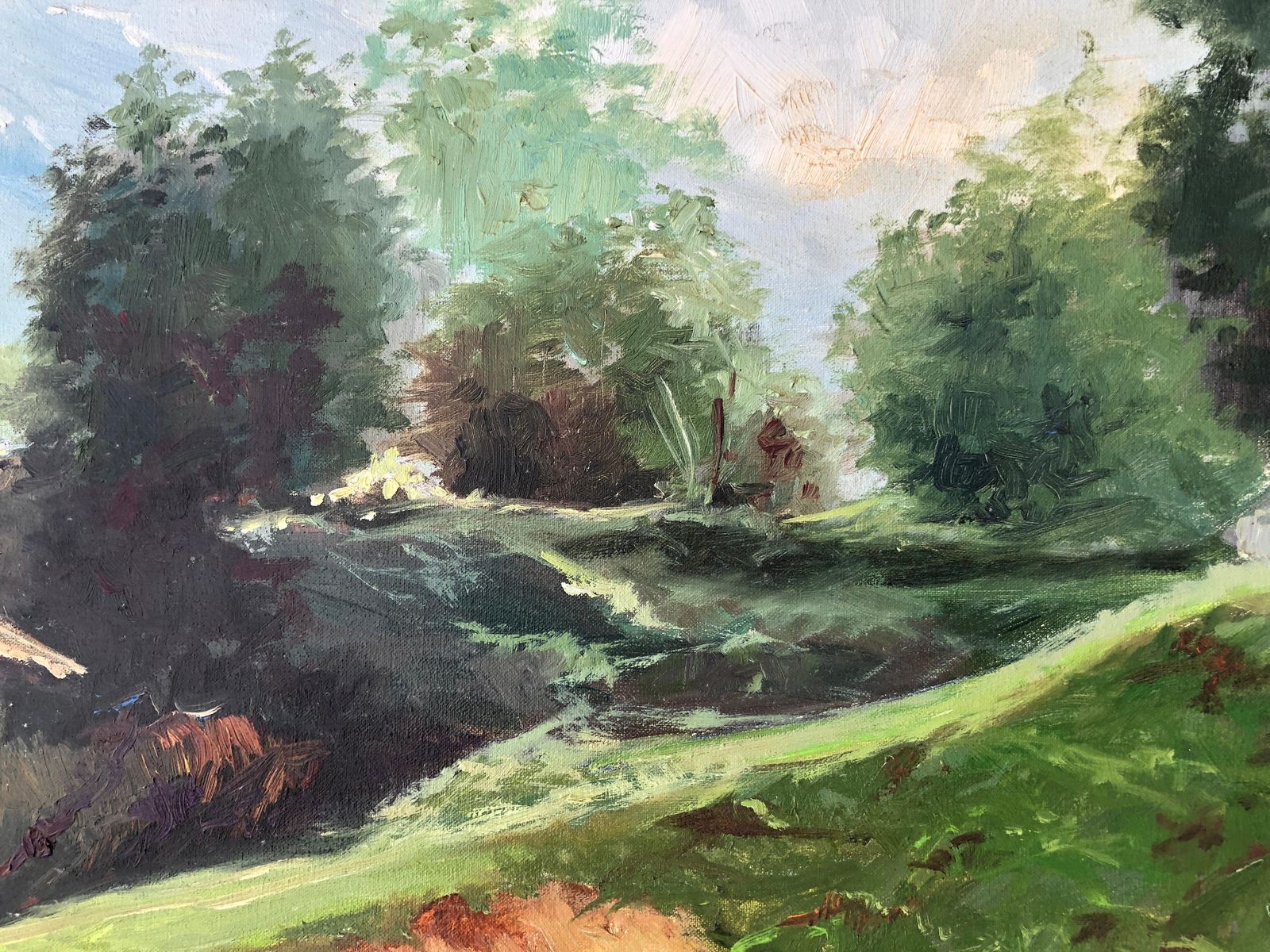 Joan Cordomi Spanish Landscape Oil On Canvas Painting 1980 photo Art