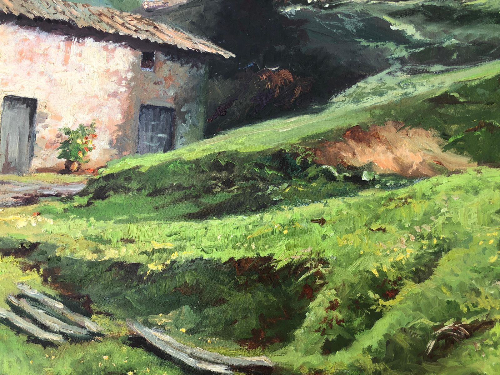 Joan Cordomi Spanish Landscape Oil On Canvas Painting 1980 photo buy