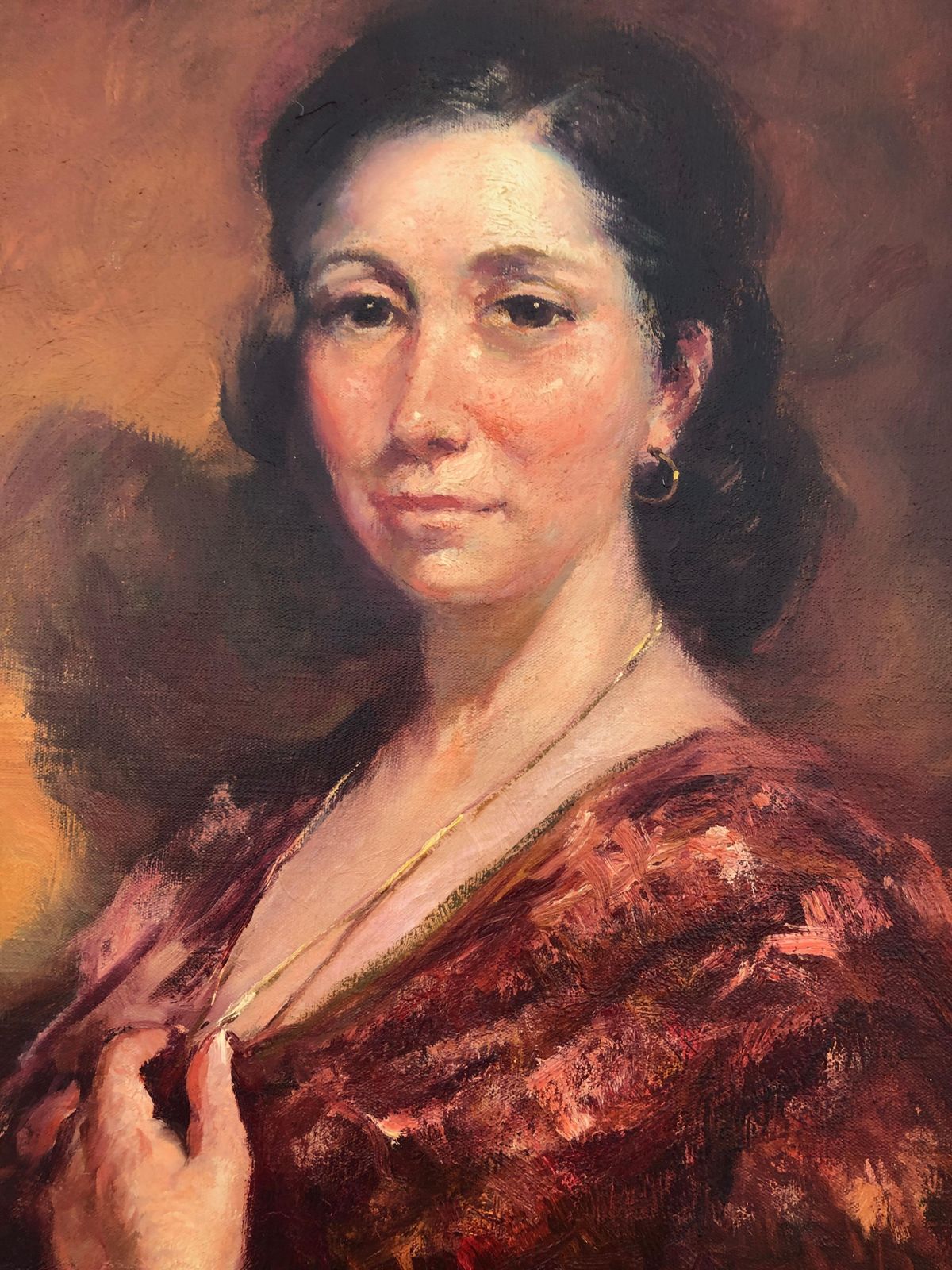 Rosendo Gonzalez Carbonell Portrait Of A Lady Oil On Canvas Painting European Art C.1970 photo vinterior