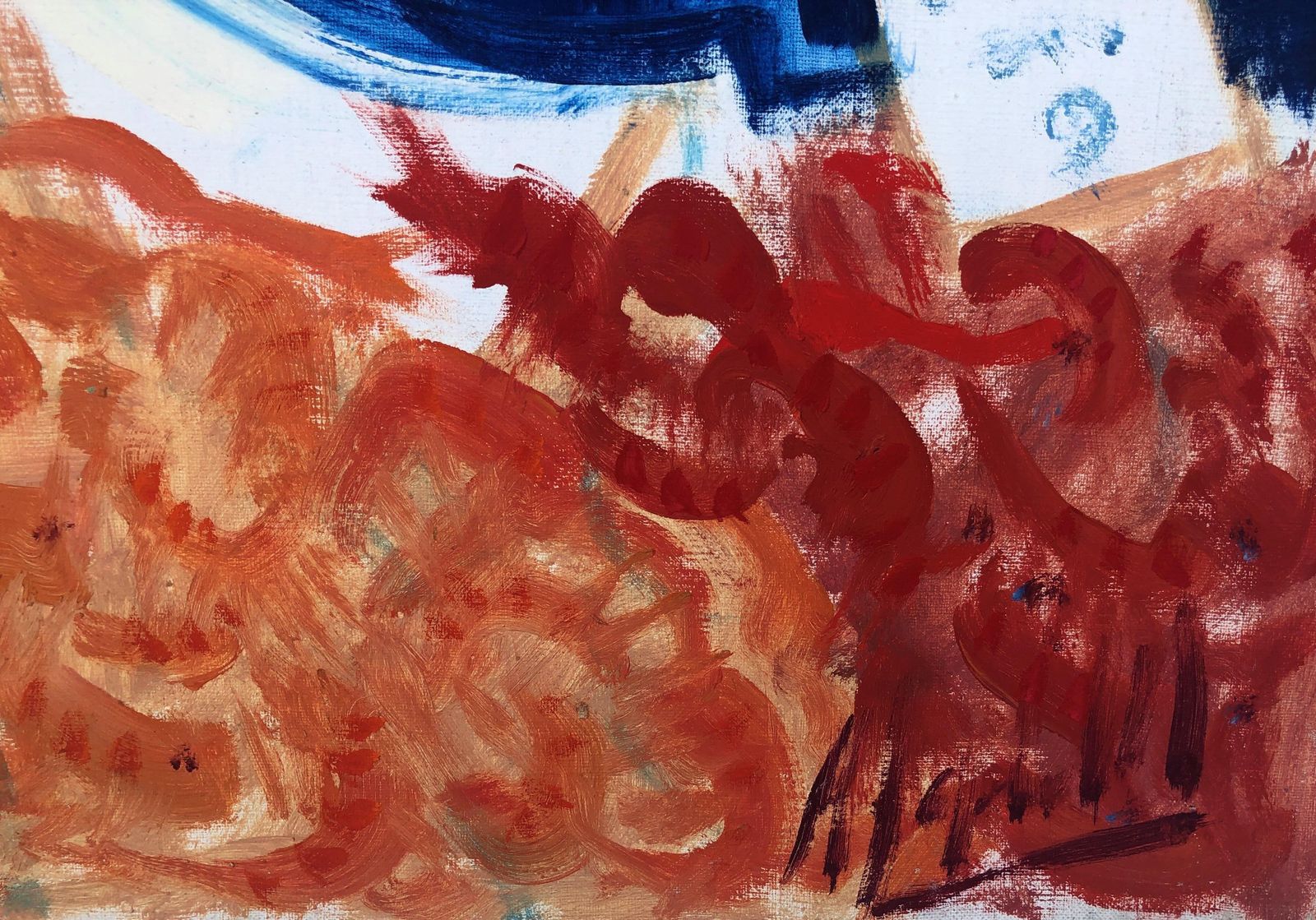 Manuel Capdevila Massana Barcelona Fishmonger La Rambla – Catalan Expressionist Oil Canvas Painting 1970s photo furniture