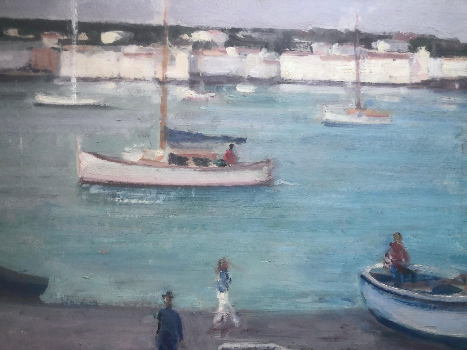 Rafael Duran Benet Cadaques Oil On Board Painting Spain Spanish Seascape C.1990 photo Art