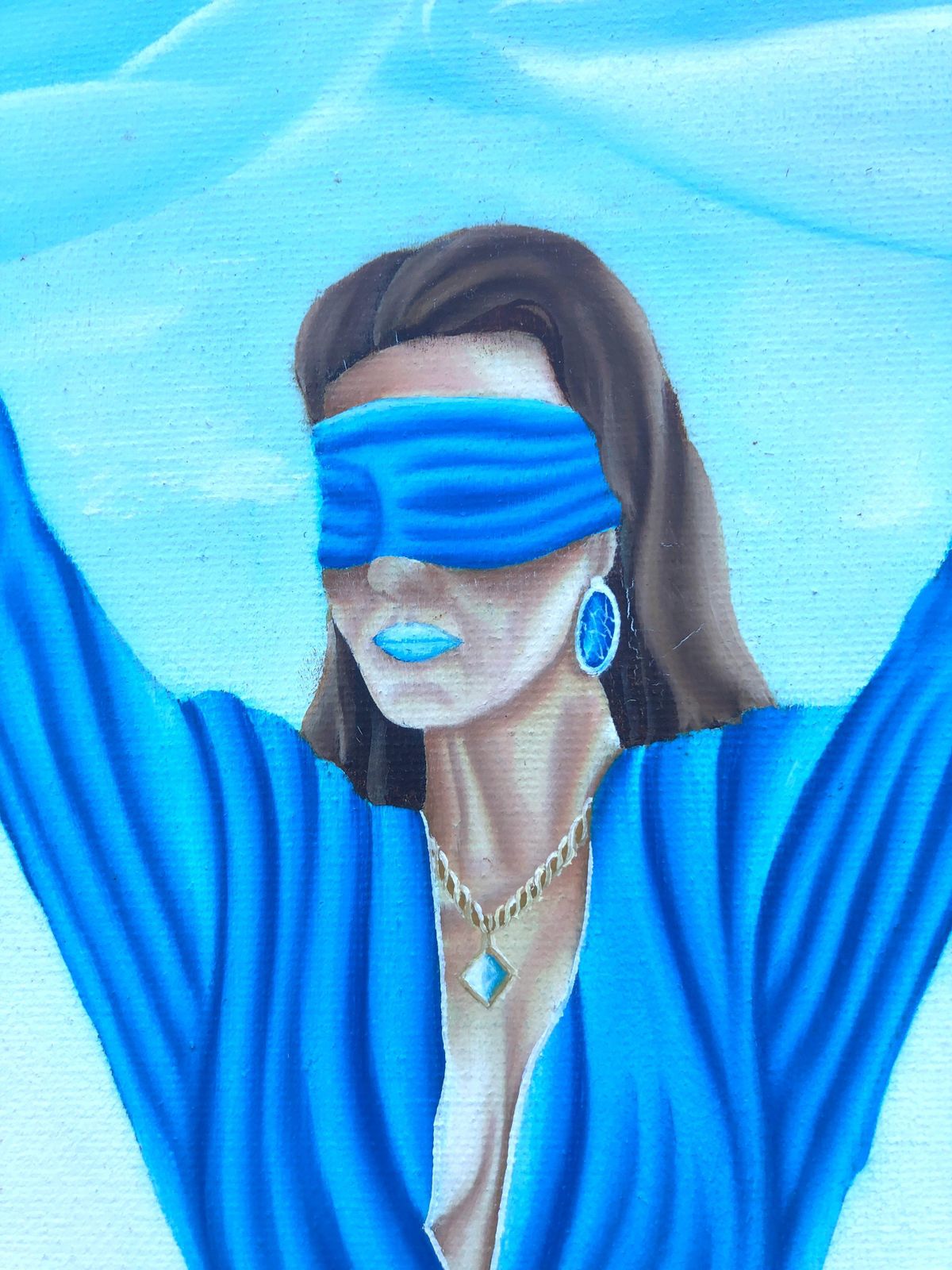 Felix Ferreras Companion Oil On Canvas Painting Surrealist European Art C.2000 photo vinterior