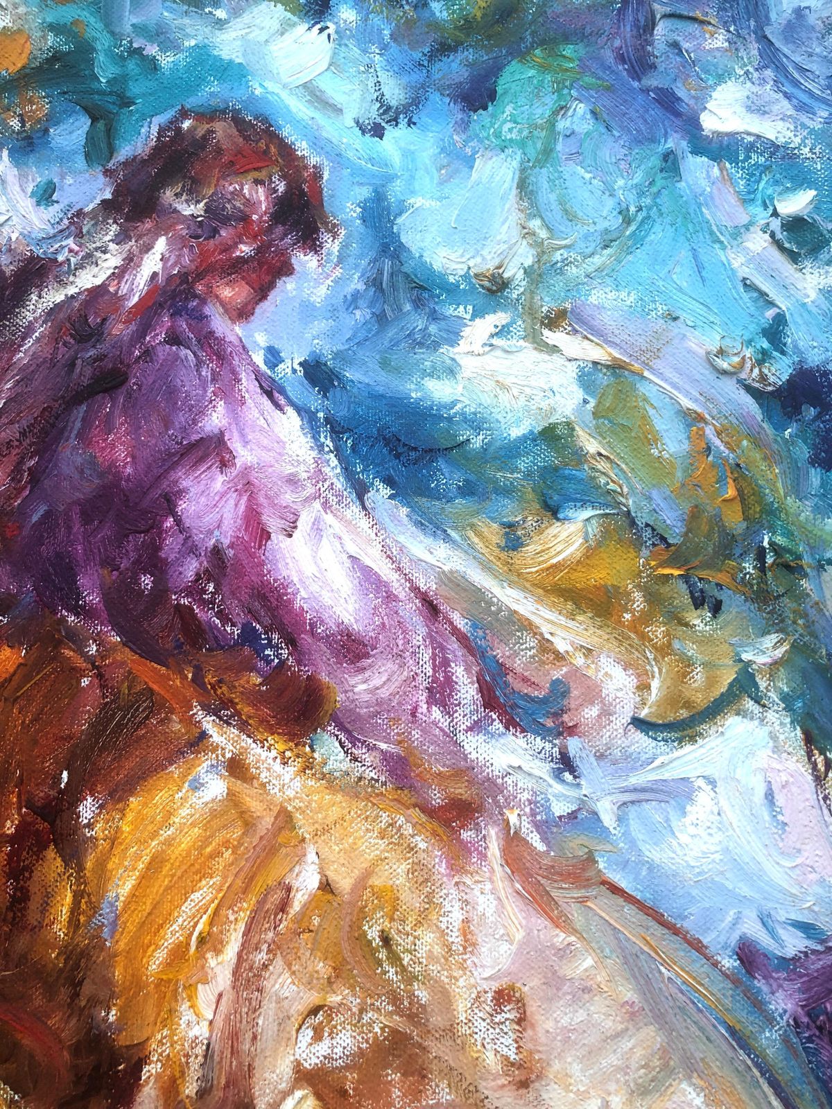 Jose Antonio Pineda Bueno Woman By The Sea Oil On Canvas Painting Mediterranean C.2000 photo buy