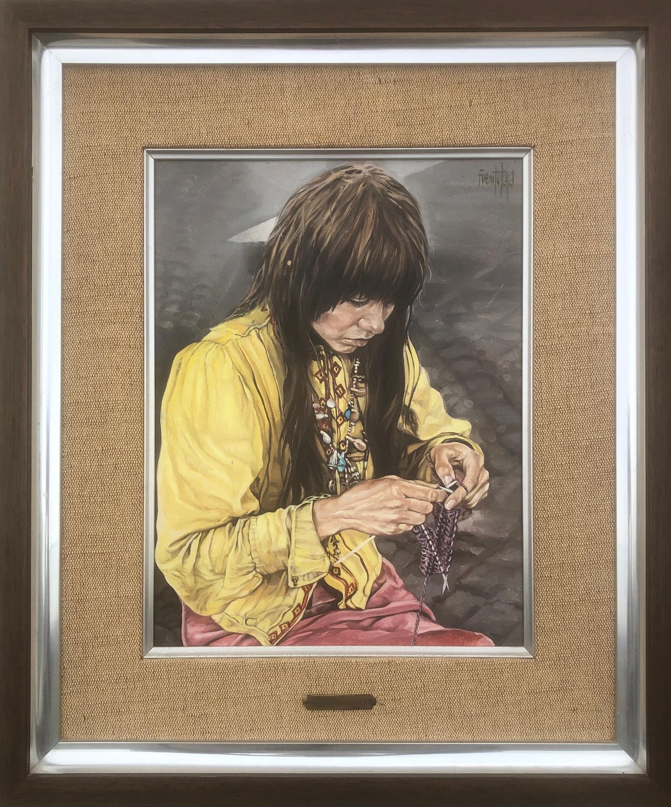 José Luis Fuentetaja – Vrouw, Hippie – Olie En Acryl Op Doek – Realisme – Spanje, Sitges, Jaren 1970, Ca. 1980 photo furniture