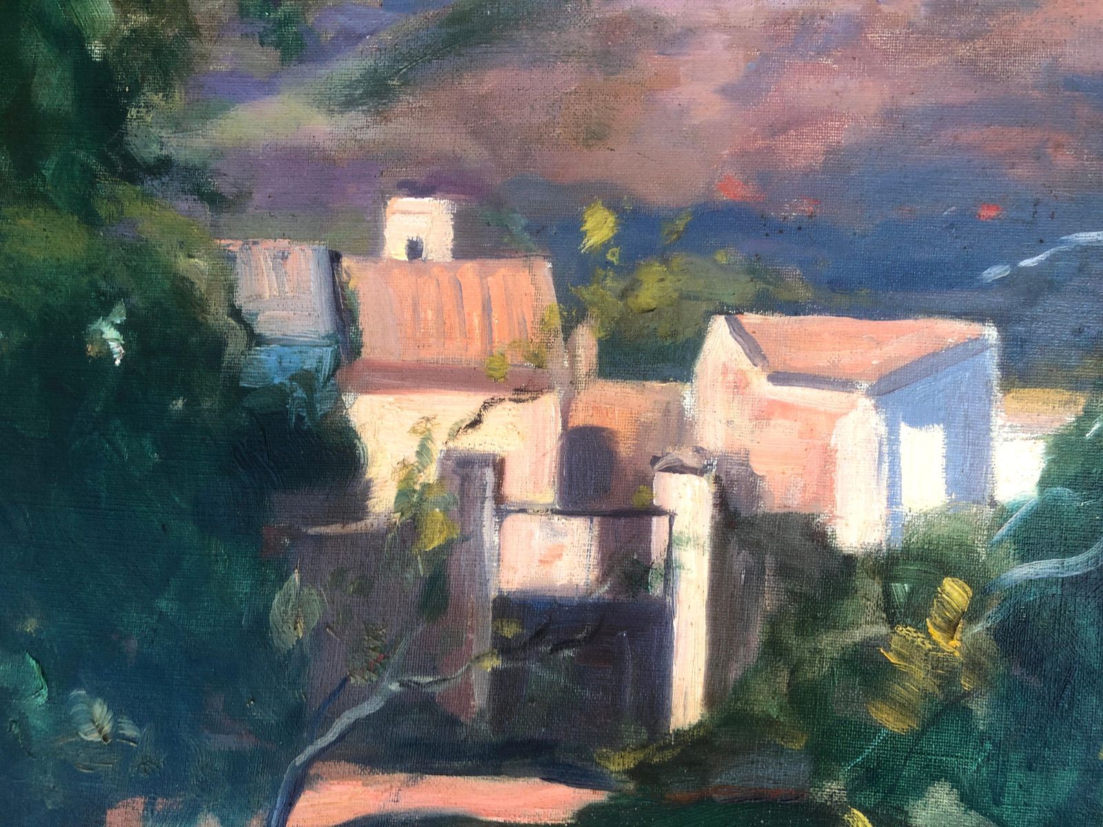 Enrique Galwey Spanish Landscape Oil On Canvas Painting C.1900 photo Art