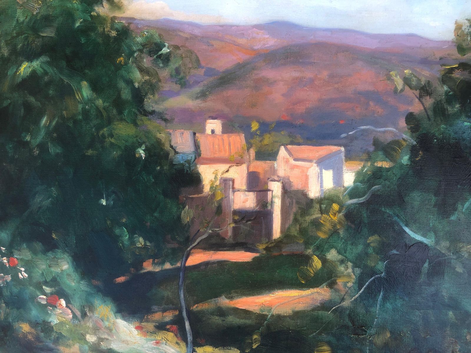 Enrique Galwey Spanish Landscape Oil On Canvas Painting C.1900 photo buy