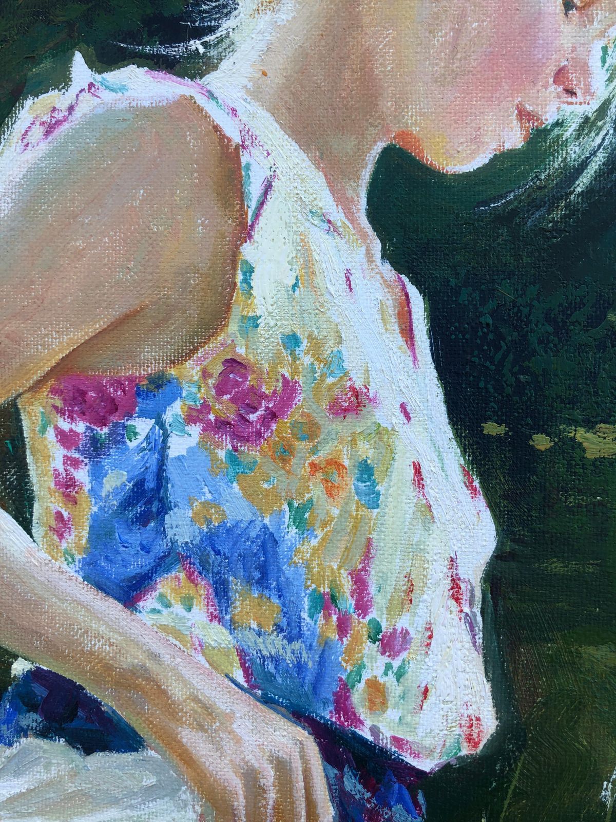 Roman Frances Young Woman By The River Oil On Canvas Painting C.2000 photo 1900.0