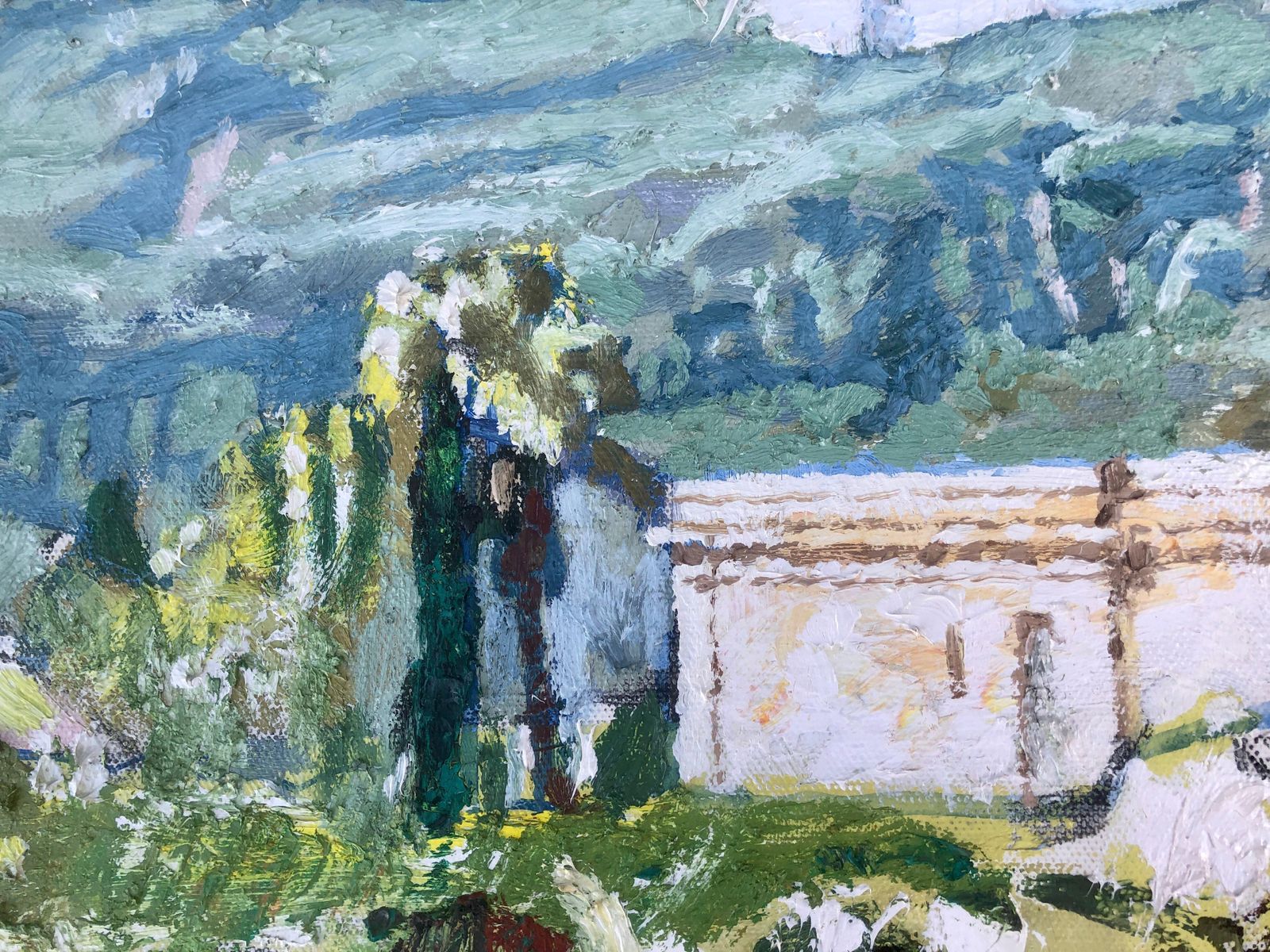 Josep Roca Sastre Spanish Mountain Landscape Oil Painting, Post Impressionist Mediterranean View 1981 photo Art