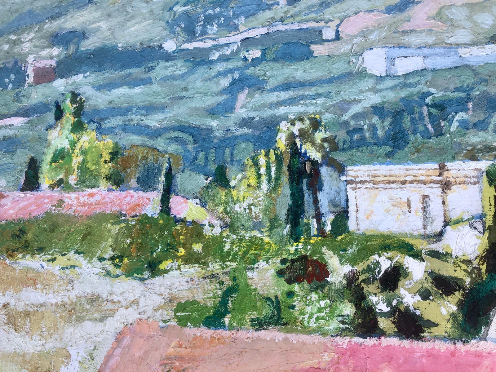 Josep Roca Sastre Spanish Mountain Landscape Oil Painting, Post Impressionist Mediterranean View 1981 photo buy