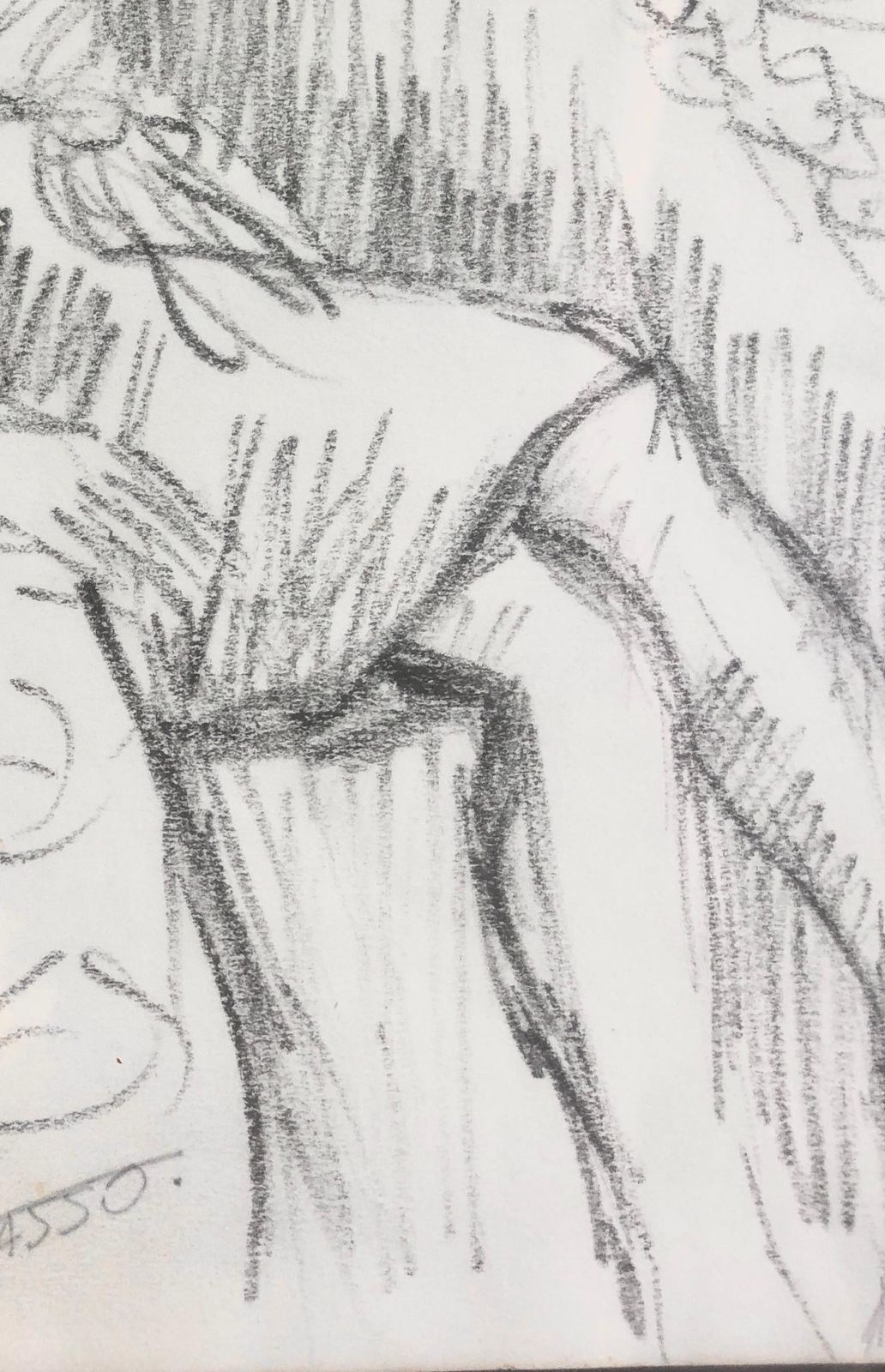 Casimir Martinez Tarrasso Spanish Modernist Female Figure Drawing Catalan Post Impressionist Pencil Work C.1975 photo Art
