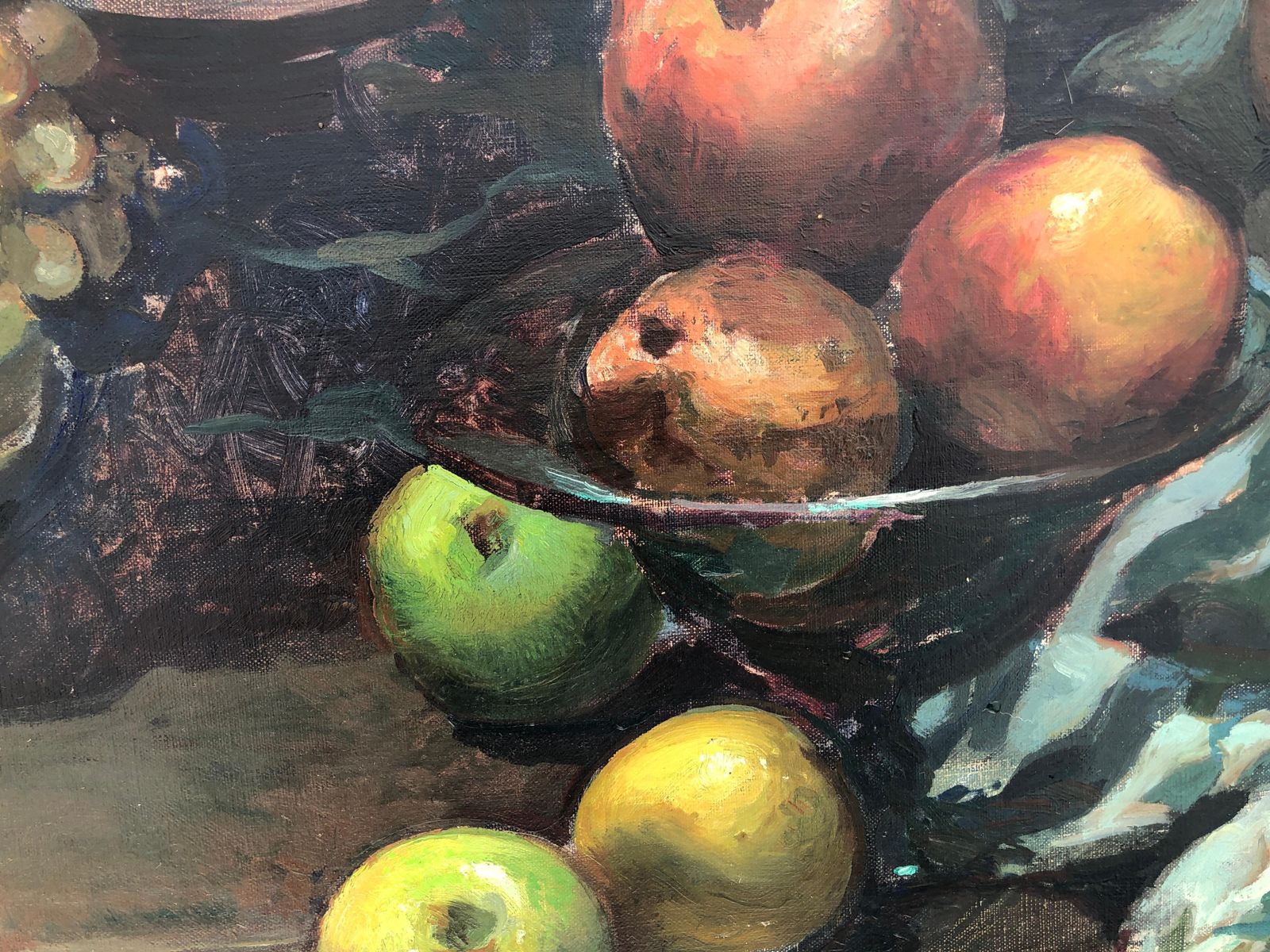 Josep Puigdengolas Large Spanish Classical Still Life With Quail And Fruit, Oil On Canvas, Post Impressionist Catalan School, C.1970 photo 2400.0