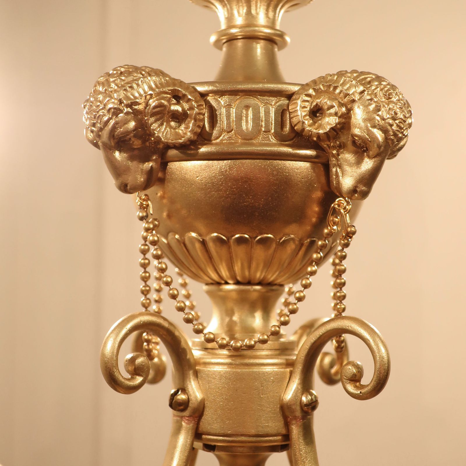 1650.0 French Early 20th Century Four Arm Brass Chandelier photo