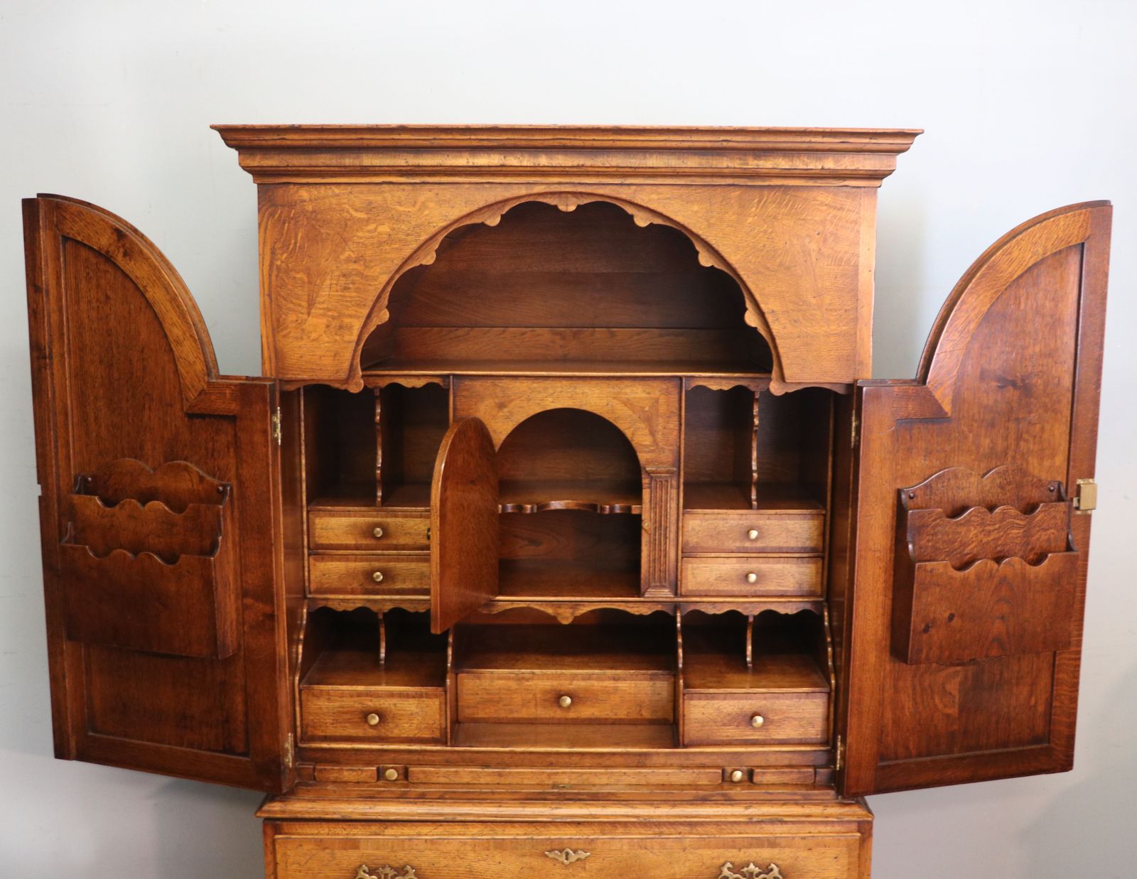 Furniture Absolutely Wonderful Reproduction Bureau Cabinet Is Built In The Georgian Style. photo