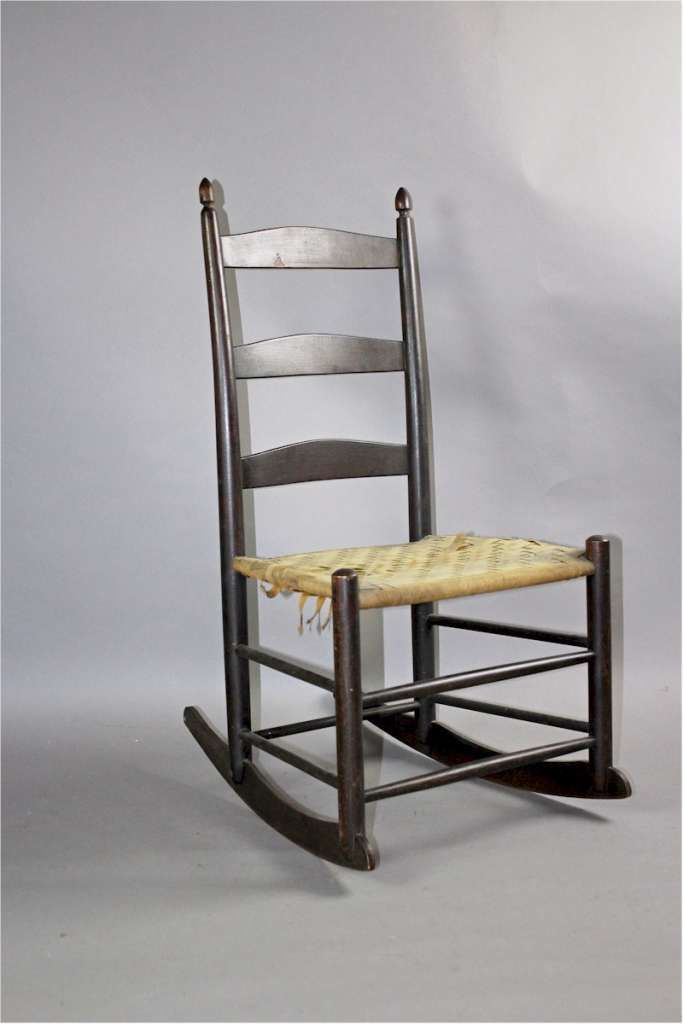 Arts And Crafts Shaker Child's Rocking Chair With Woven Cloth Seat