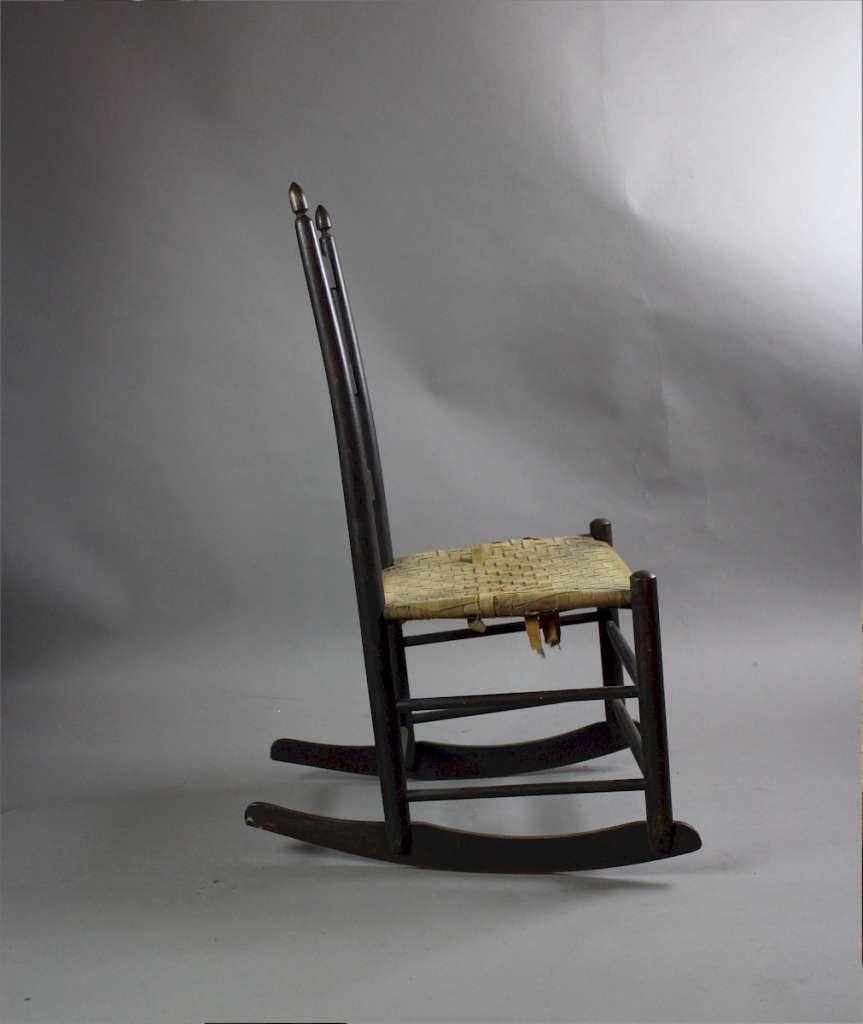 Arts And Crafts Shaker Child's Rocking Chair With Woven Cloth Seat photo for sale