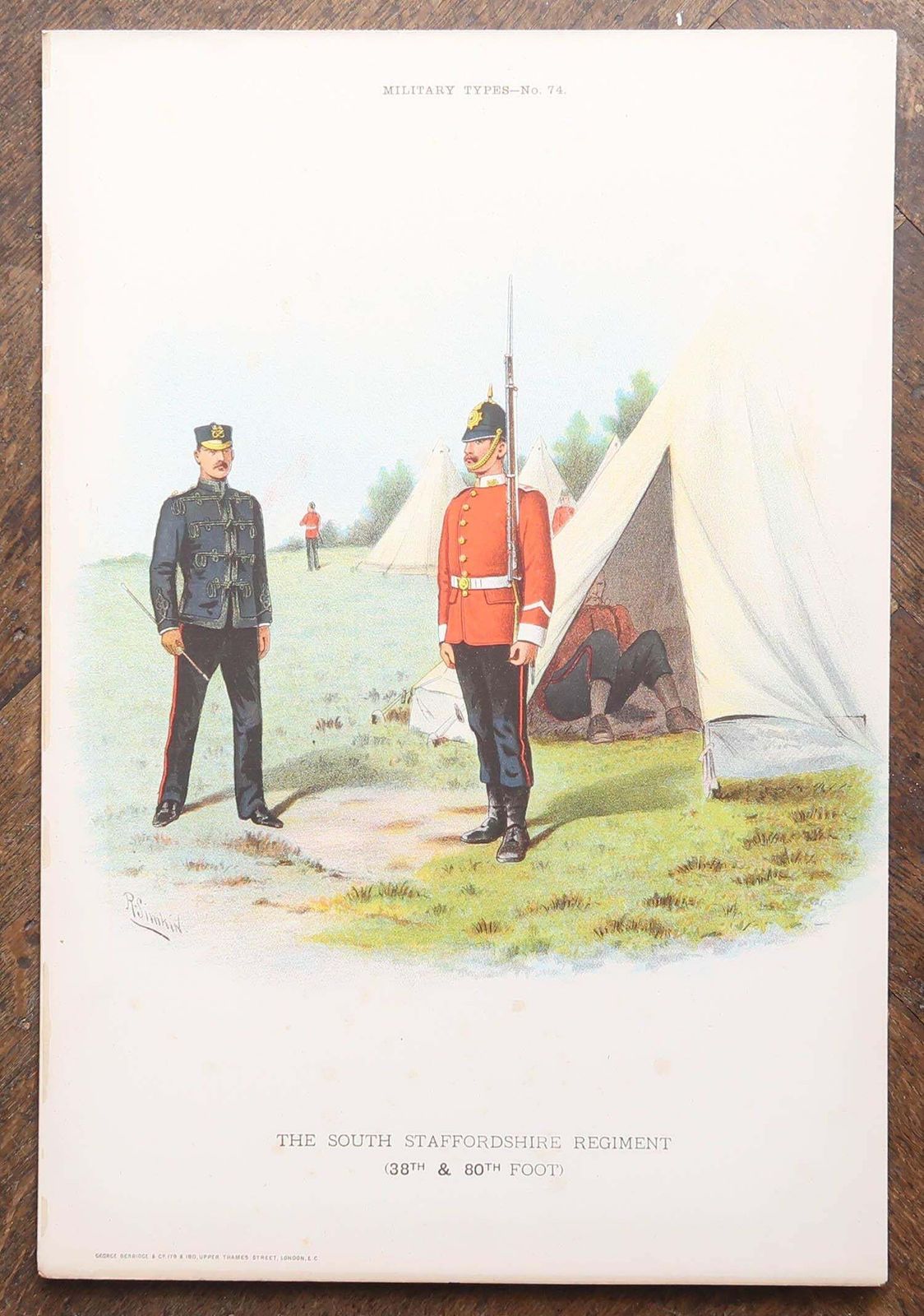 Set Of 8 Large Original Antique Prints Of Gentlemen In Military Costume. C.1890 photo vinterior