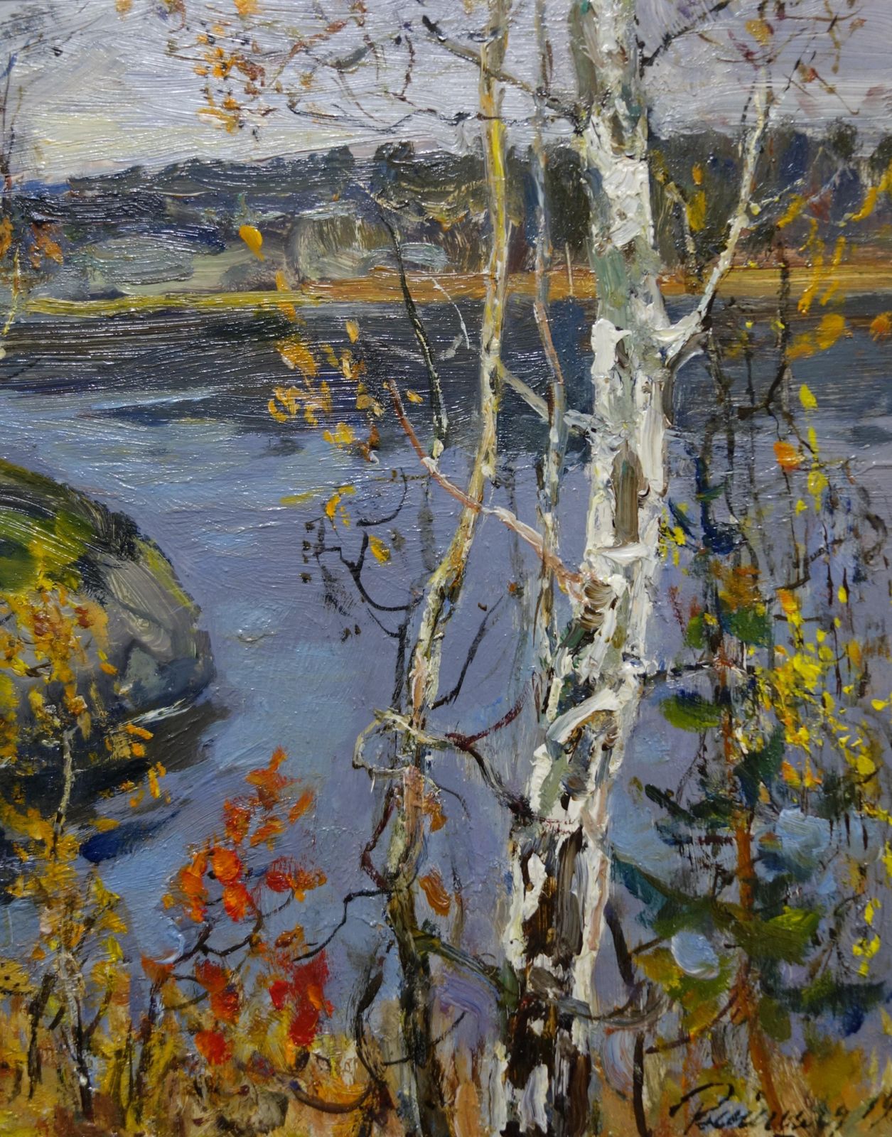 Leonid Vaichilia"Autumn" Karelia  Oil  Cm. 32 X 41  19751975 photo for sale