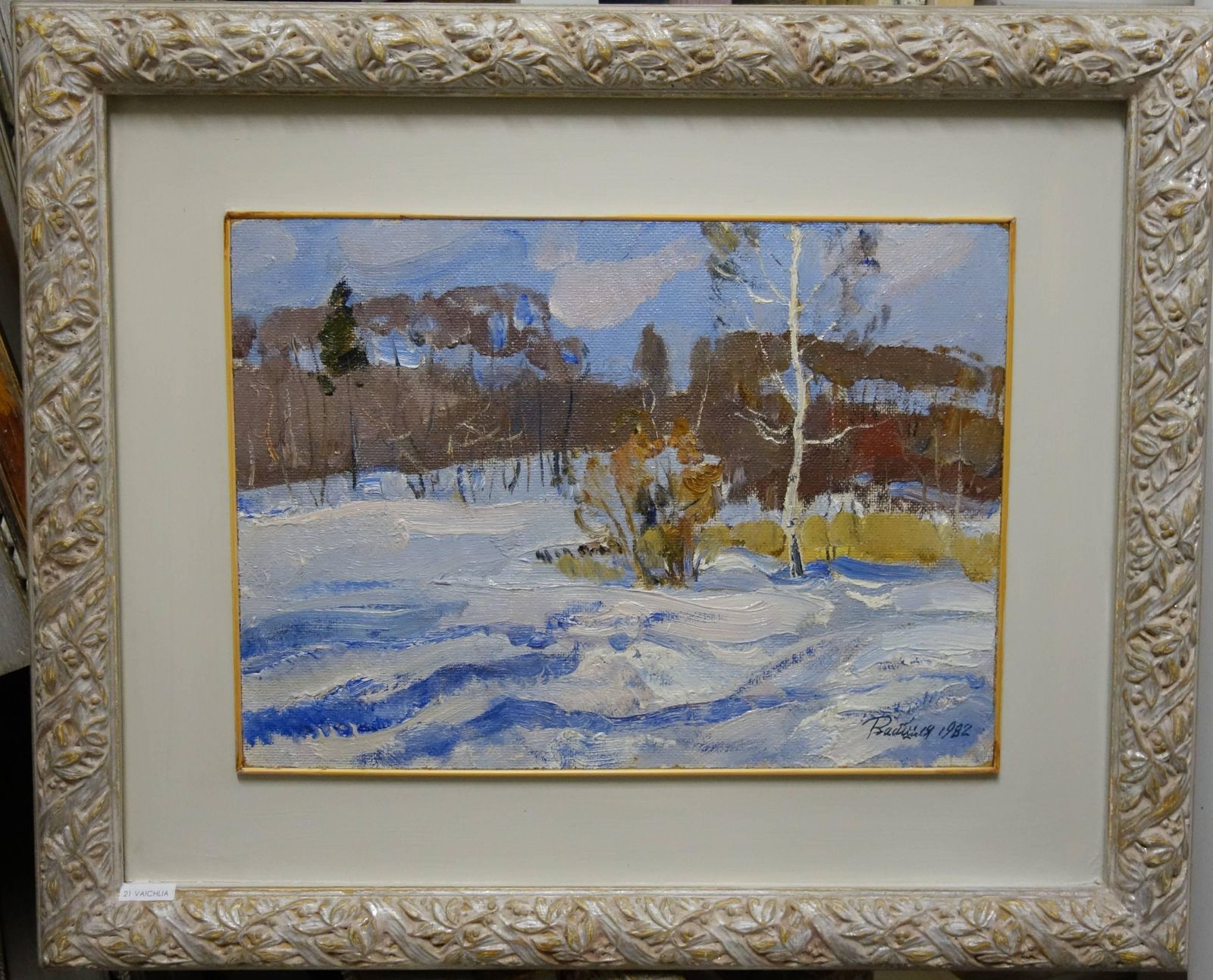 Leonid Vaichiliacold Morning   Oil  Cm. 43 X 31 Cm, 19821982 photo furniture