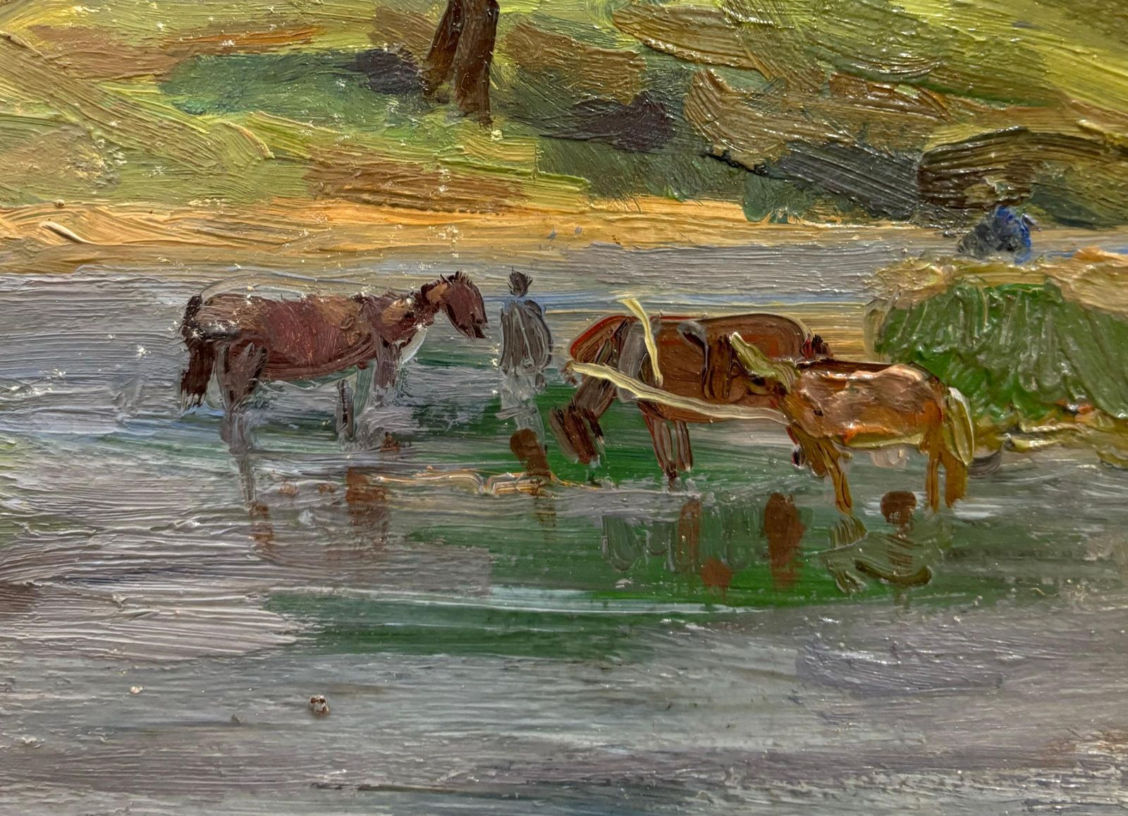 Andrey Ovcharov"Mulino Ad Acqua " Olio Su Cartone Cm. 70 X 40 19551955 photo 2551.0