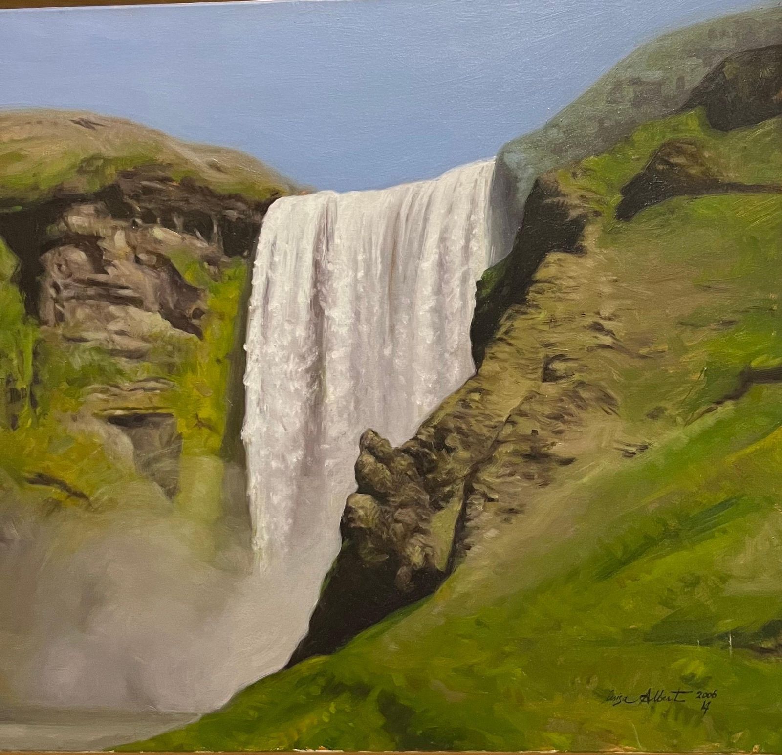 Luisa Albert" Iceland , Dettifoss Waterfall" Oil Cm. 100 X 45   20062006 photo Art