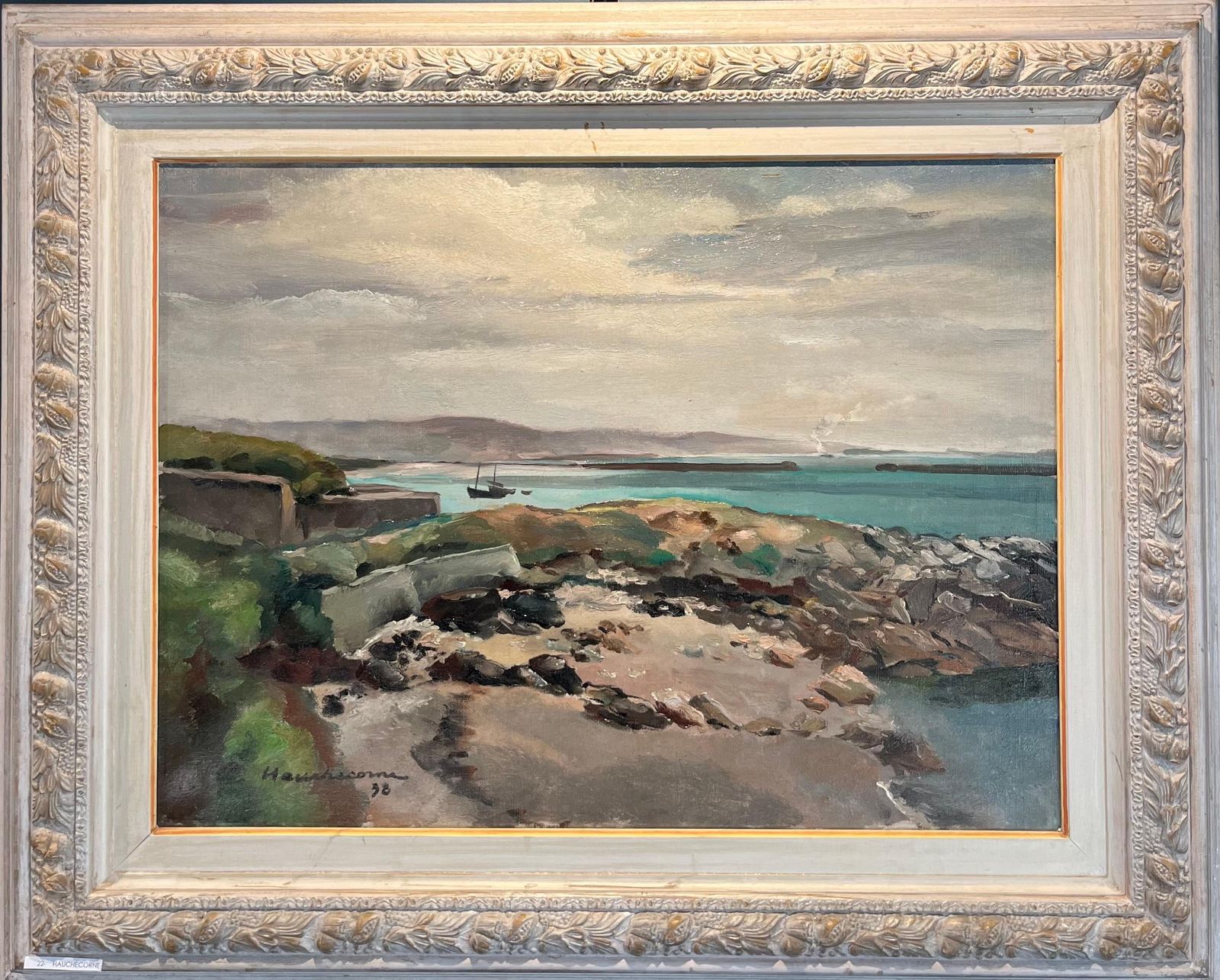Philippe Hauchecorne"La Diga Di Chebourg" Olio Cm. 73 X 54   19381938