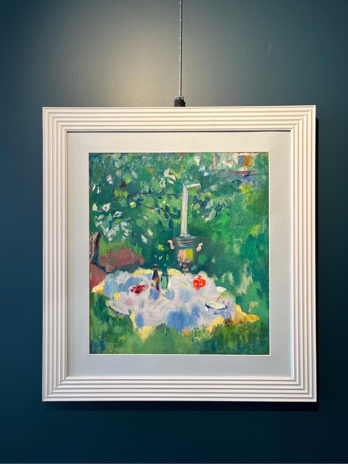 Olga Bogaevskaja"Samovar ", Breakfast On The Lawn, Green, Oil, Cm. 43 X 48  19891989 photo buy