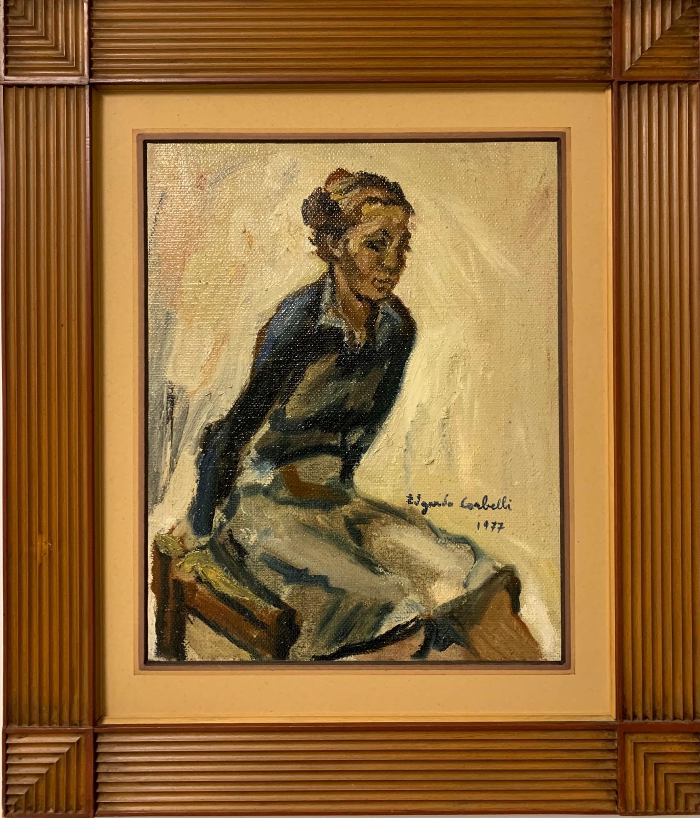 Edgardo Corbelli"Model Sitting" Woman, Oil Cm.40 X 50 19771977