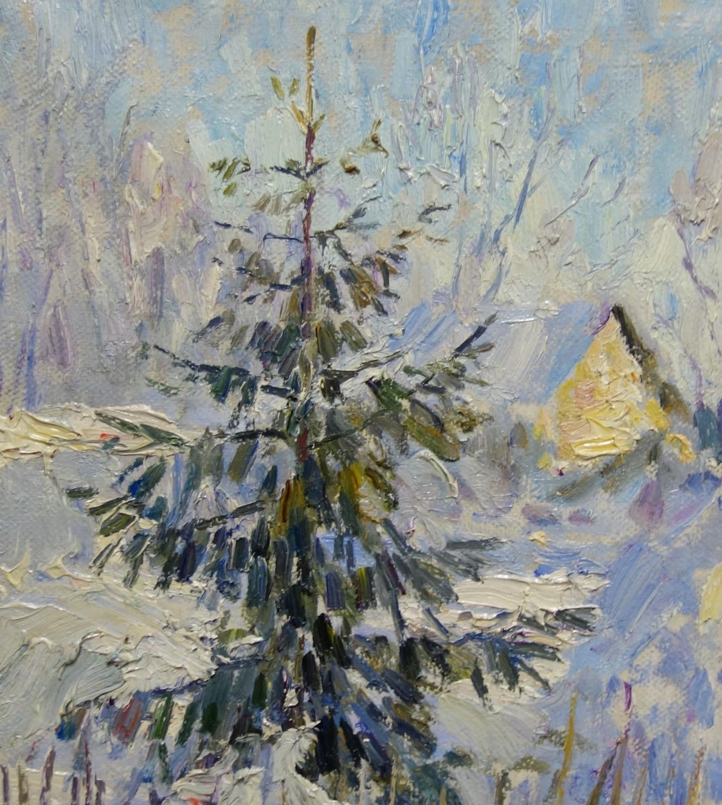 Georgij Morozwinter , First Sun , Snow   Oil  Cm. 44 X 44 20002000 photo furniture