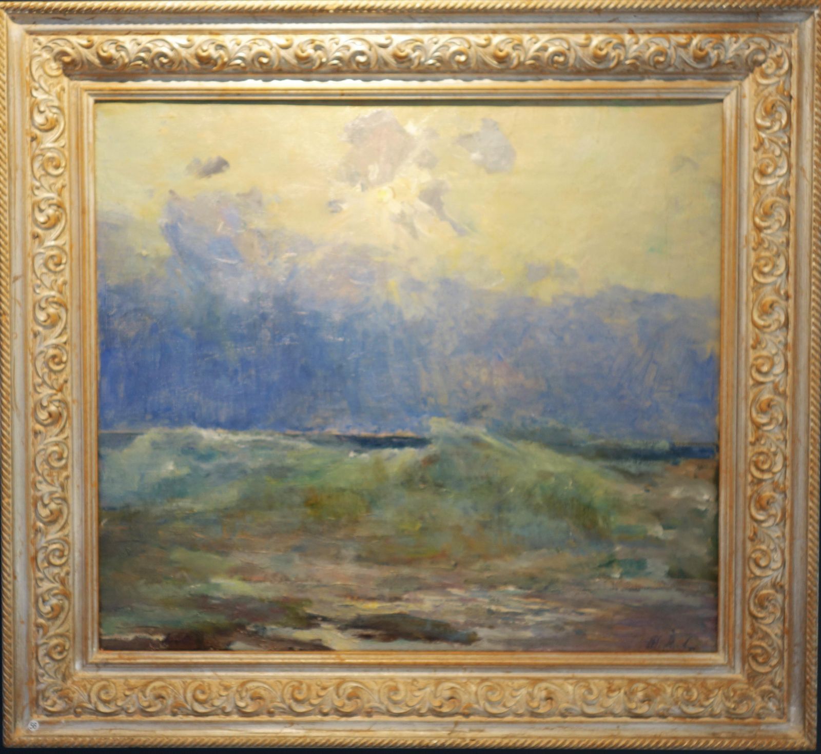 Vladimir Joukovsea, Waves  Oil  Cm. 64 X 54 Light Blue, Offer Free Shipping1995