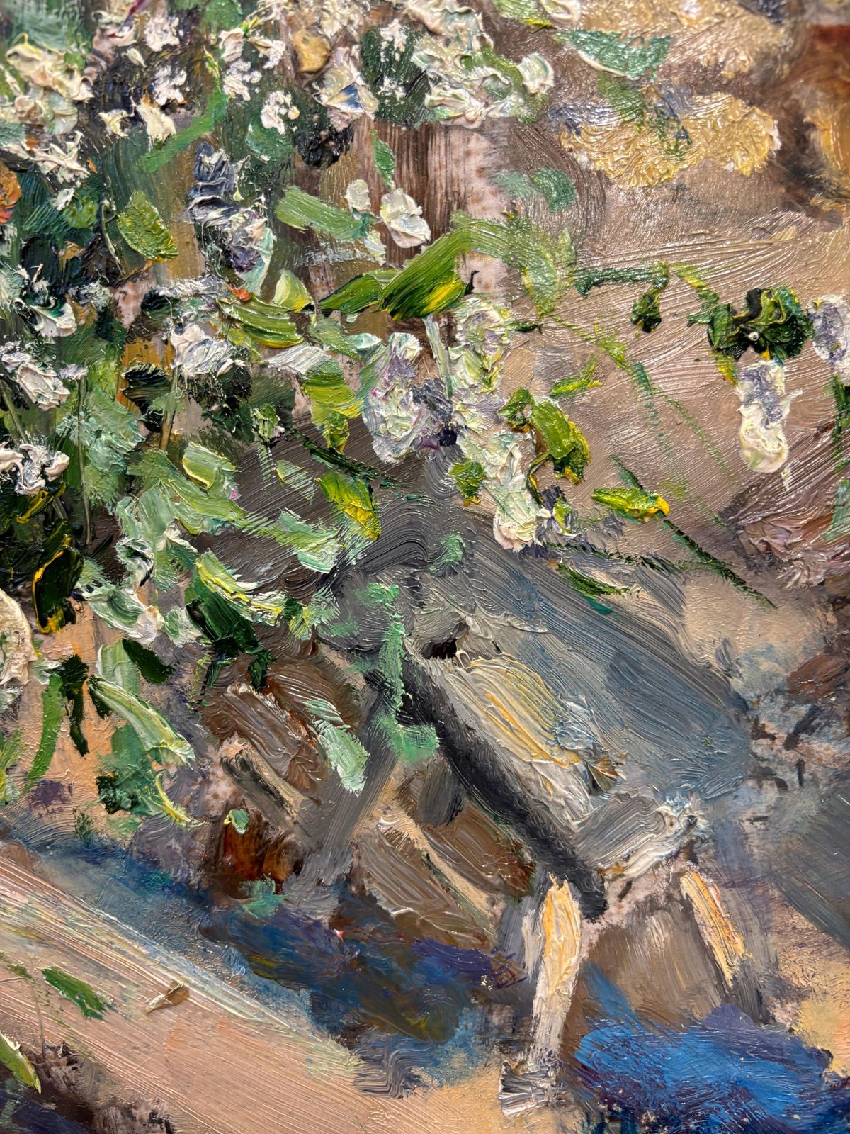 Georgij Moroz" Fiori Sul Terrazzo " Olio Su Cartone Cm 52 X 44 19971997 photo Art