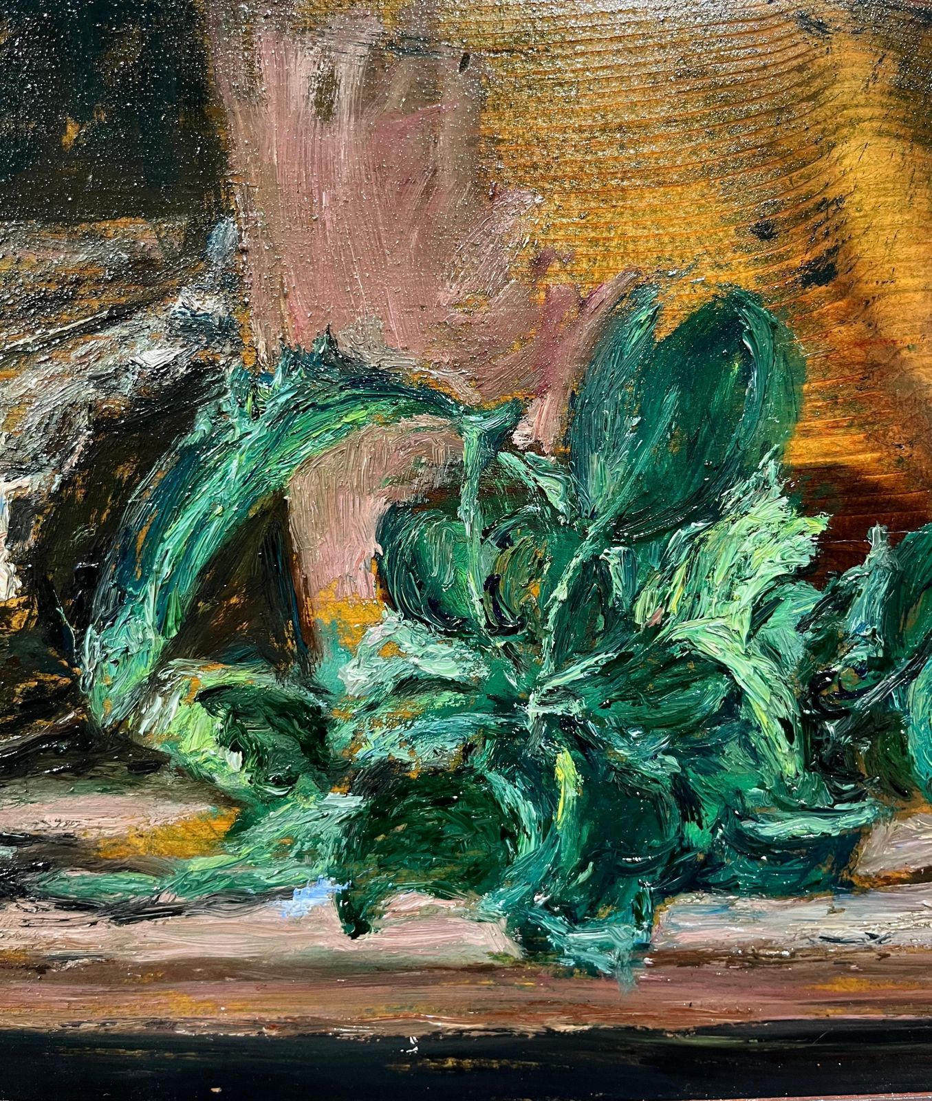 Enzo Faraoni"Green Apples On The Table" Oil On Wood Cm. 63 X 25 19701970 photo 4252.0