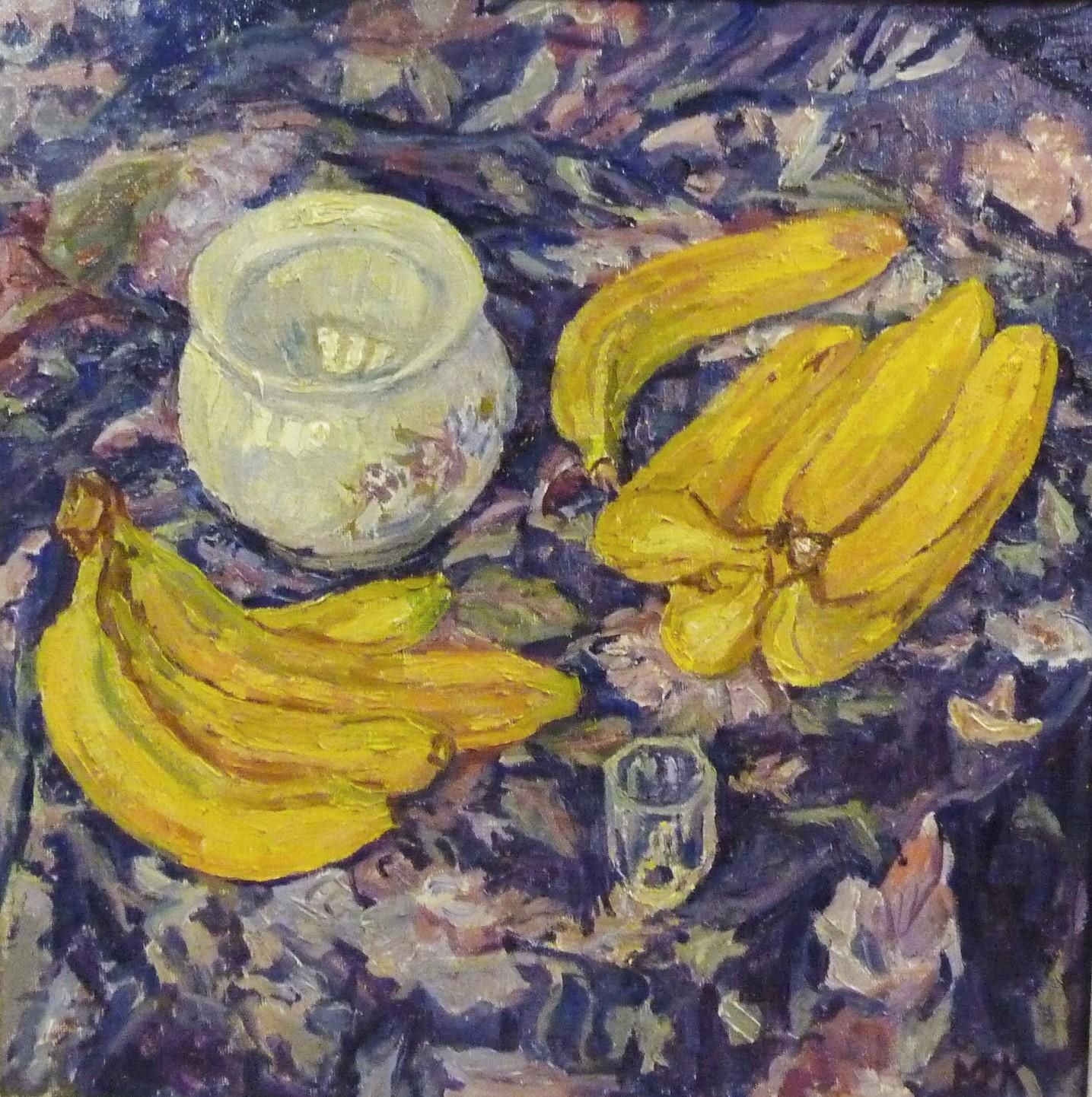 Maya Kopitzevastill Life, Bananas, Peaches And Grapes    Oil   Cm. 60 X 50 1980 photo furniture