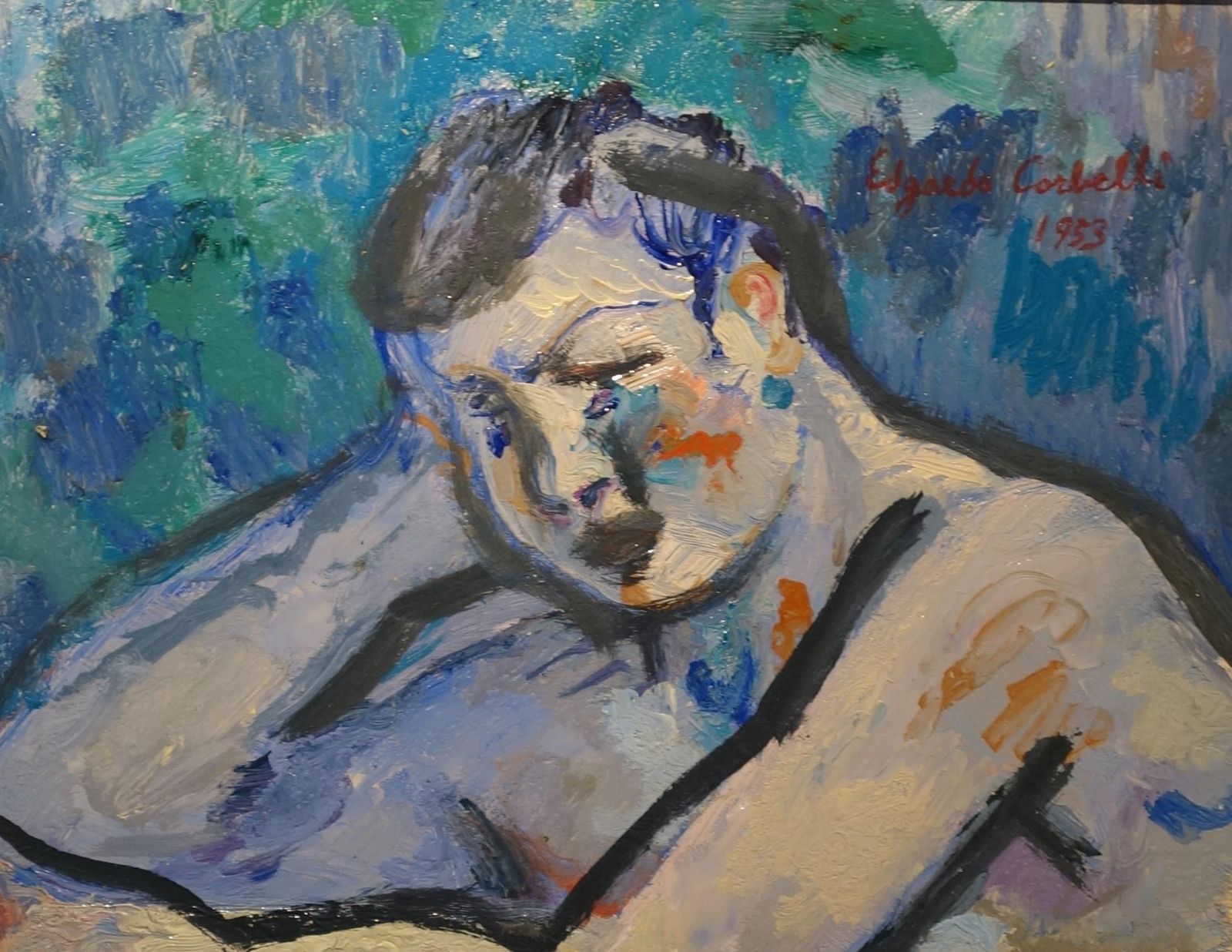 Edgardo Corbelli"Blue Nude" 1953 Oil Cm. 50 X 601953 photo for sale