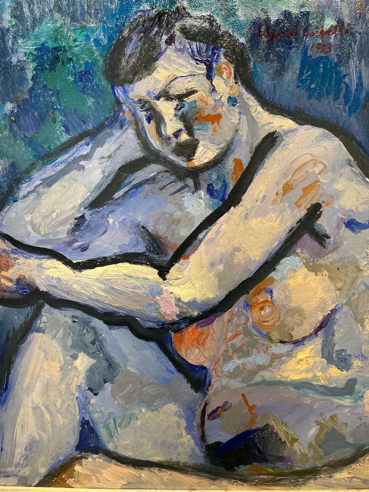 Edgardo Corbelli"Blue Nude" 1953 Oil Cm. 50 X 601953 photo 5500.0