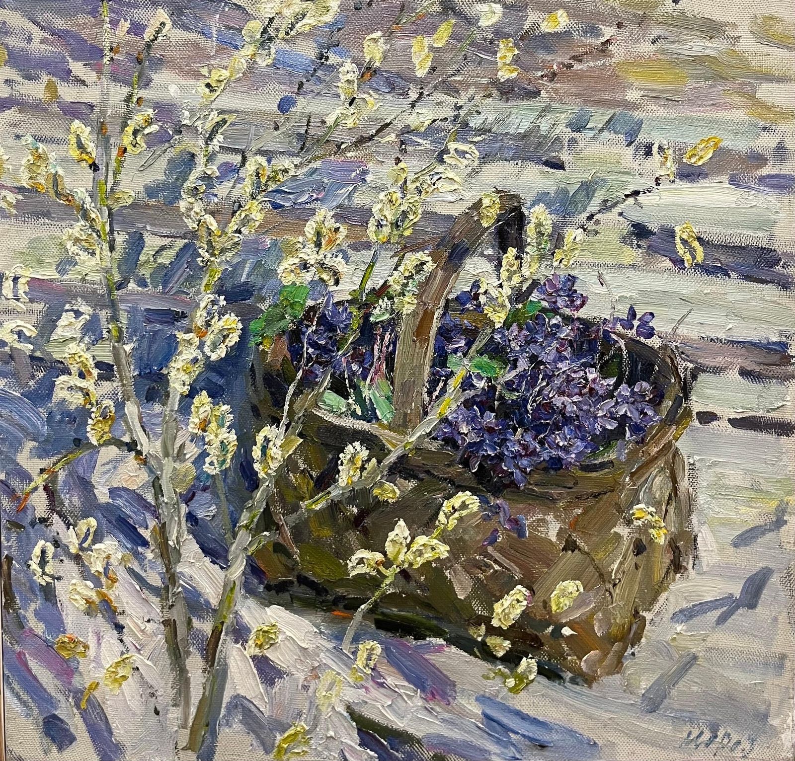 Georgij Moroz“Ramo Di Salice E Violette” Olio Cm 69 X 672002