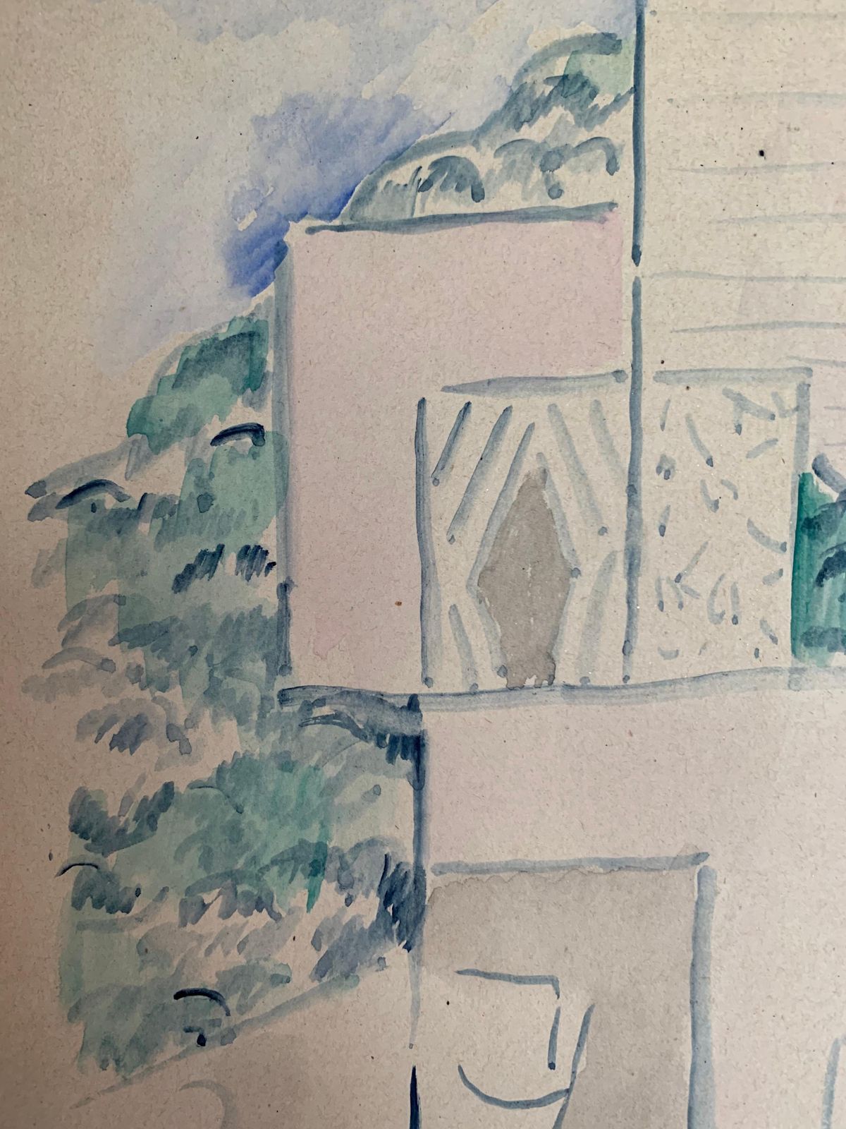 Léopold Survage"Paysage Cubiste" Watercolor 1915  Cm. 23, 5 X 18, 5  Cubism1915 photo Art