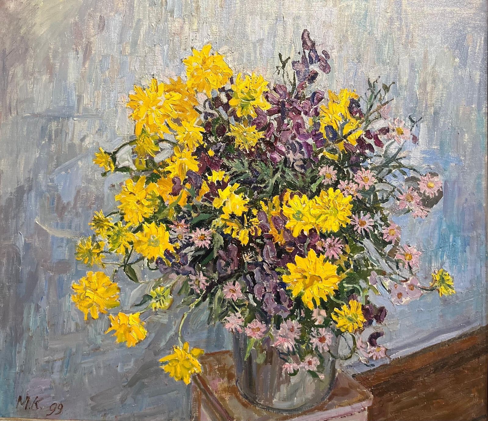Maya Kopitzeva"Wildflowers" Oil Cm. 79 X 69 1999 photo furniture