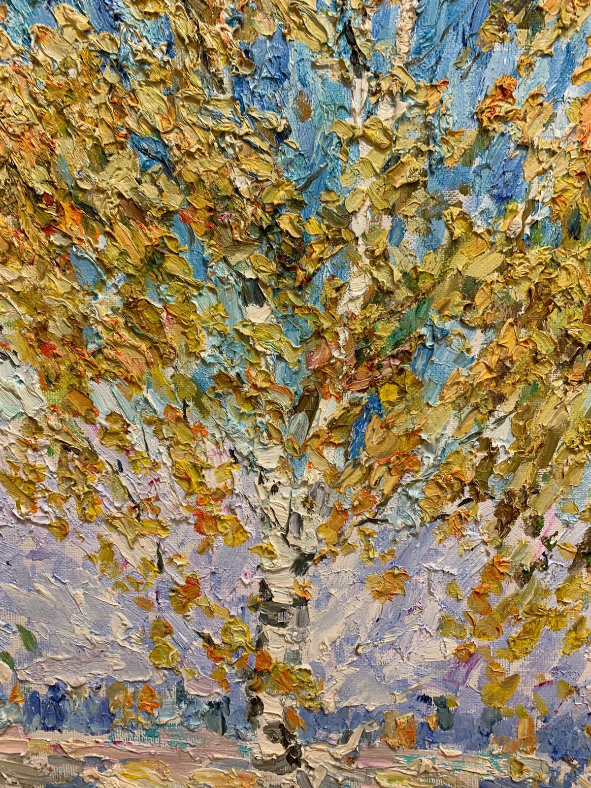 Georgij Moroz"Autumn Birches" Oil Cm. 99 X 87 Free Shipping2000 photo Art