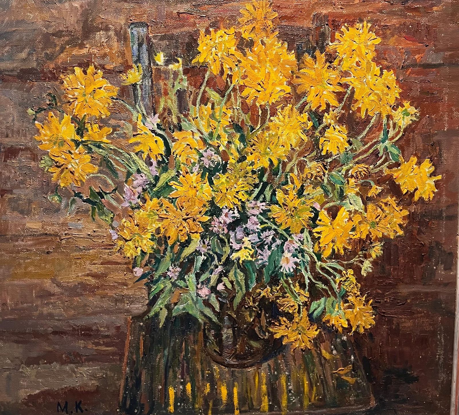 Maya Kopitzeva" Fiori Gialli" Olio Cm. 83 X 78  2002