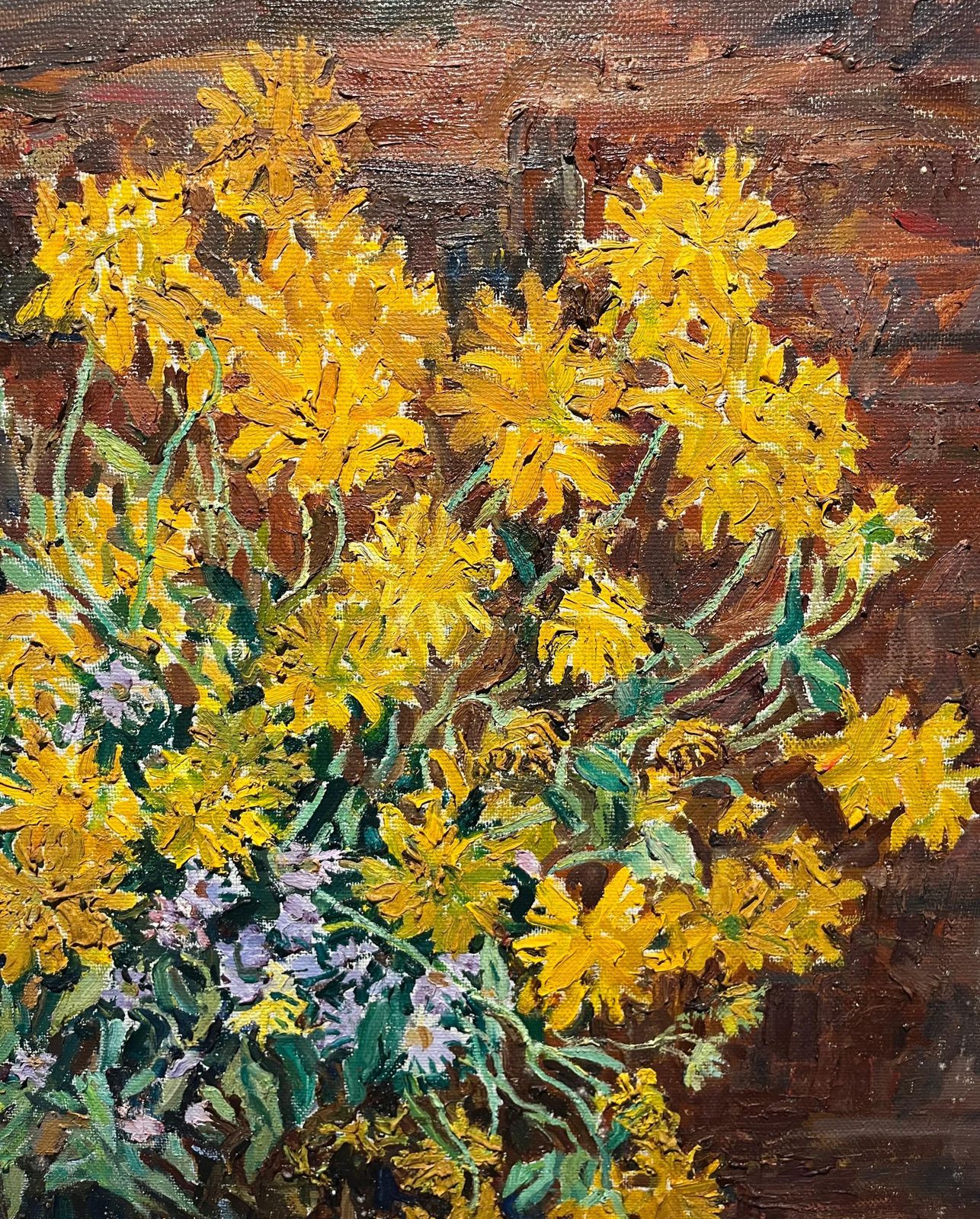 Maya Kopitzeva" Fiori Gialli" Olio Cm. 83 X 78  2002 photo for sale