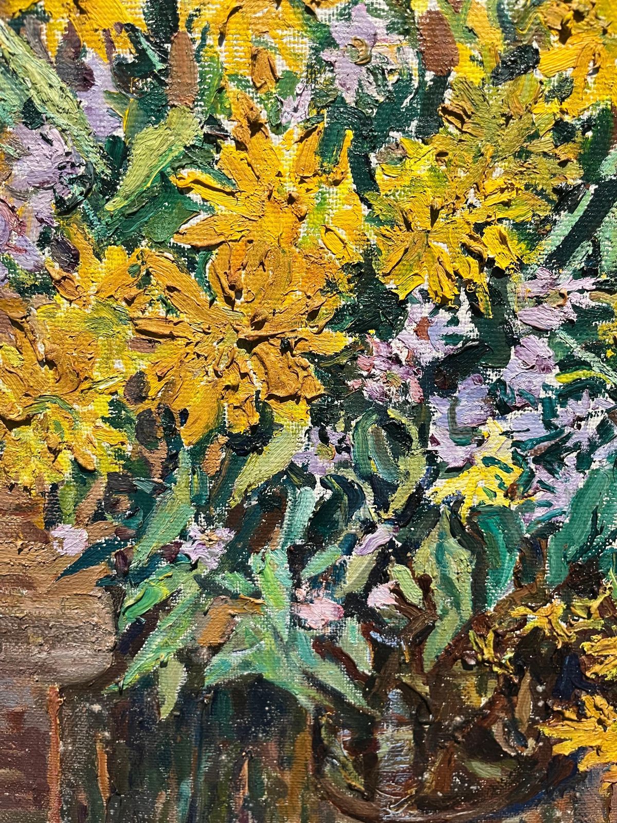 Maya Kopitzeva" Fiori Gialli" Olio Cm. 83 X 78  2002 photo 7644.0