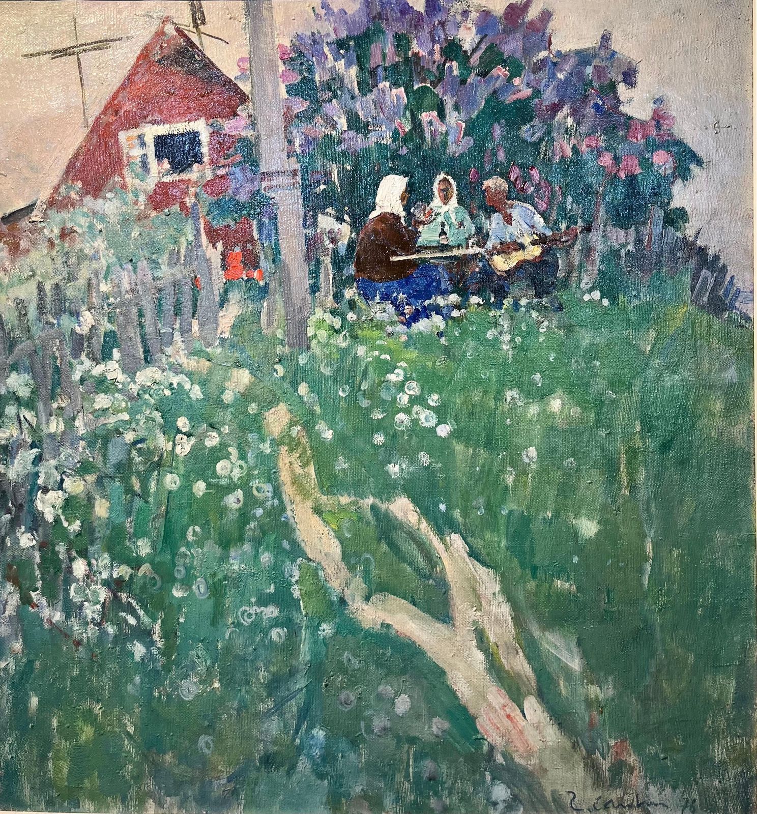 Gleb Savinov" Summer Evenings "  Oil Cm. 70 X 75 19761976 photo furniture