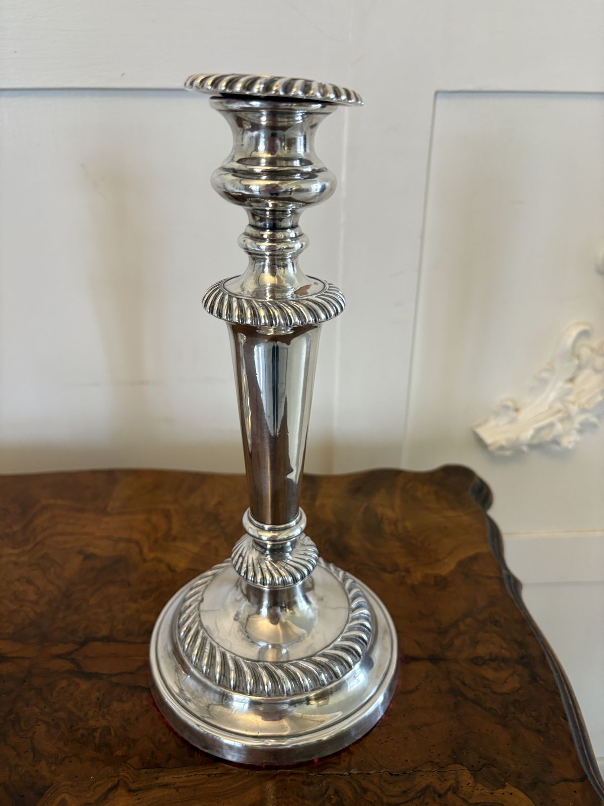 Quality Pair Of Antique 19th Century Silver Plated Candlesticks photo Home Decor